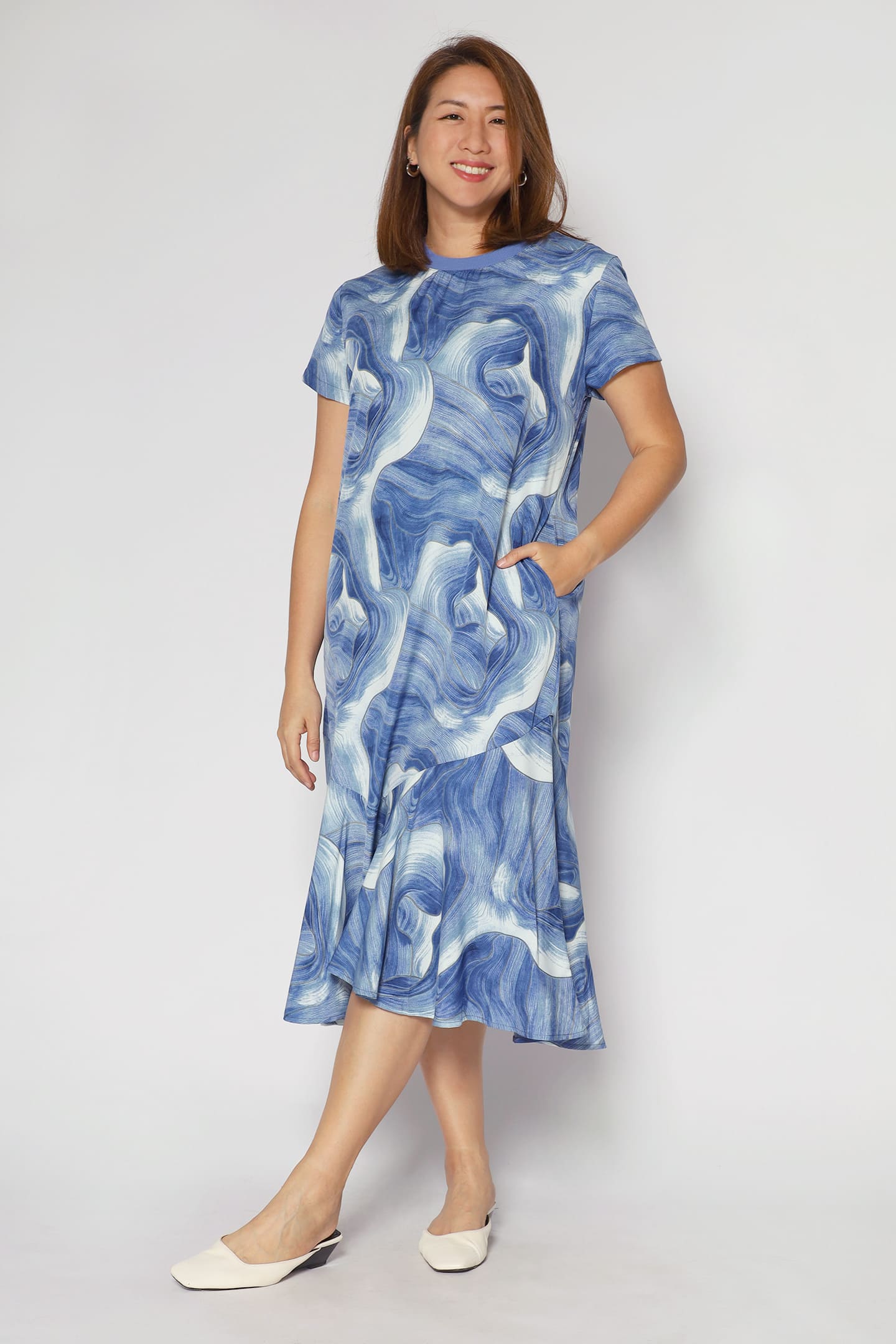 Gisele Dress in Blue Cove