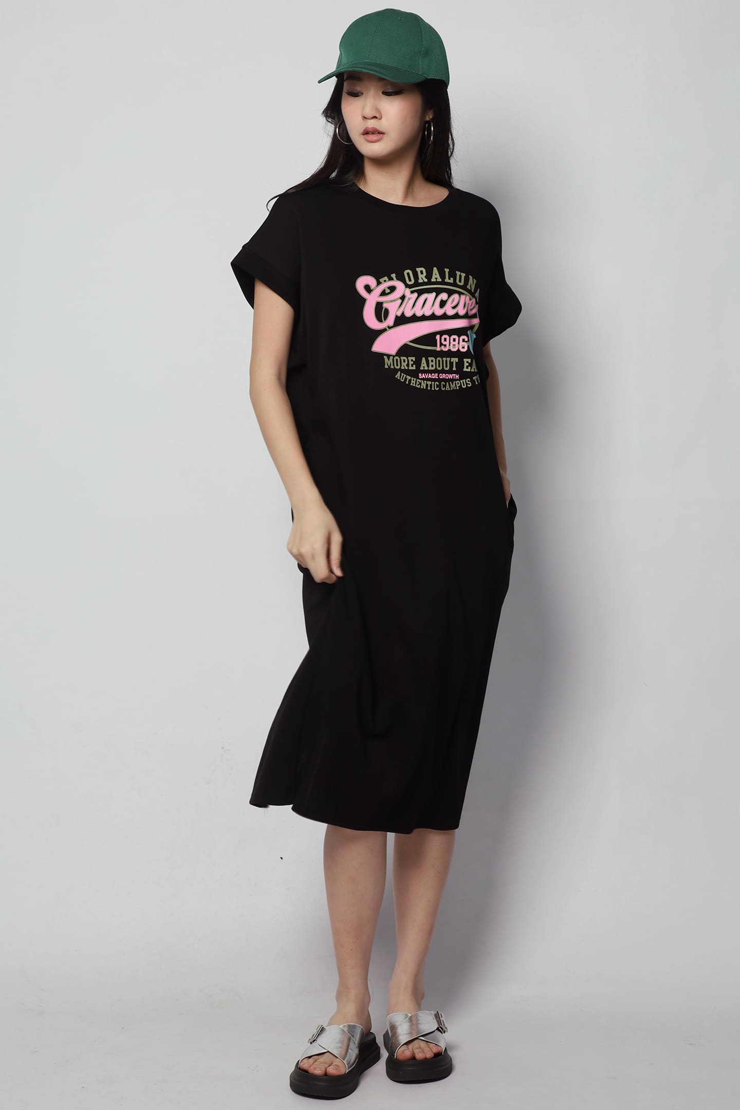 Graceve Printed Dress in Black