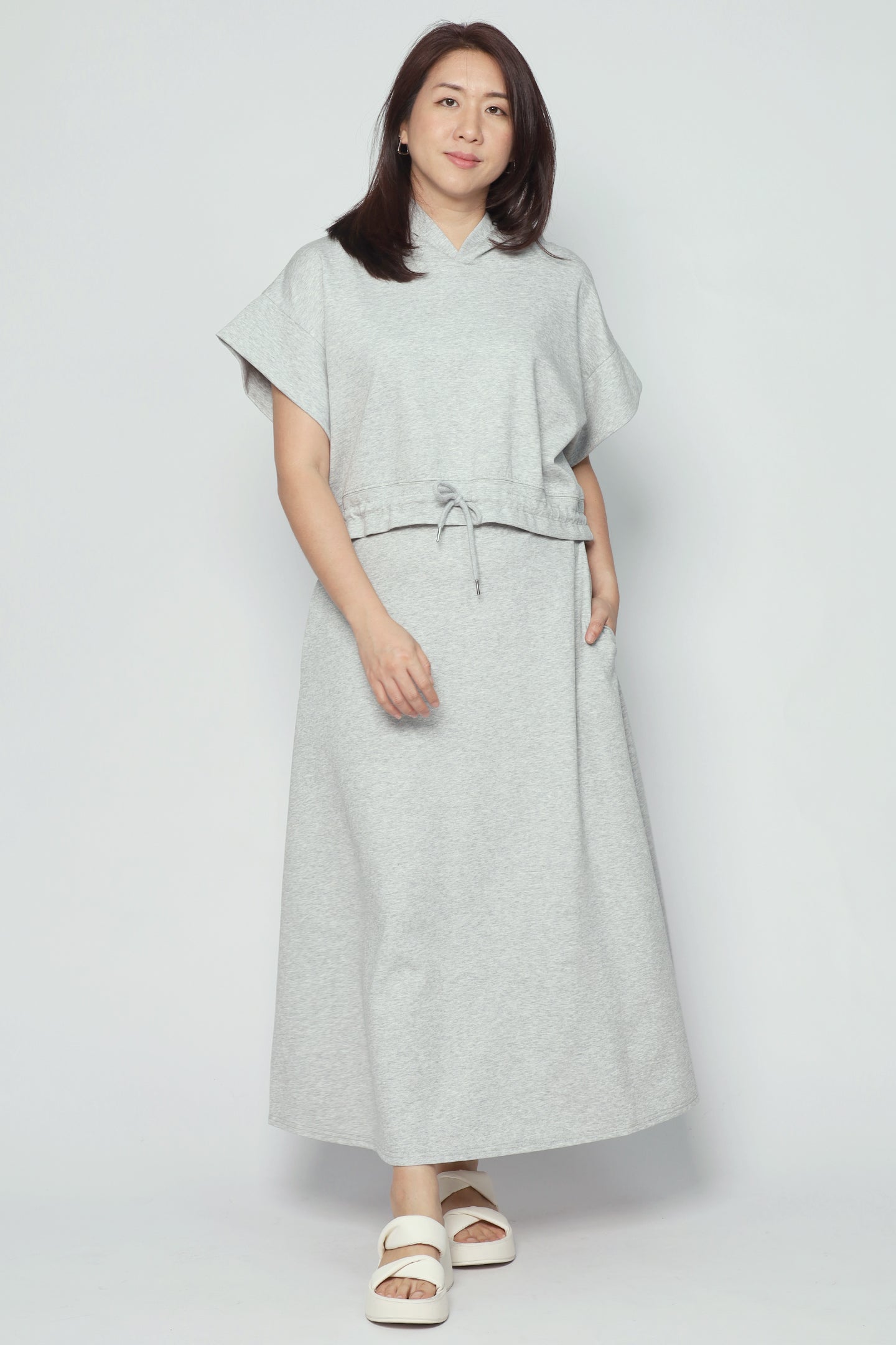Hanny 2 in 1 Top and Skirt Set in Grey