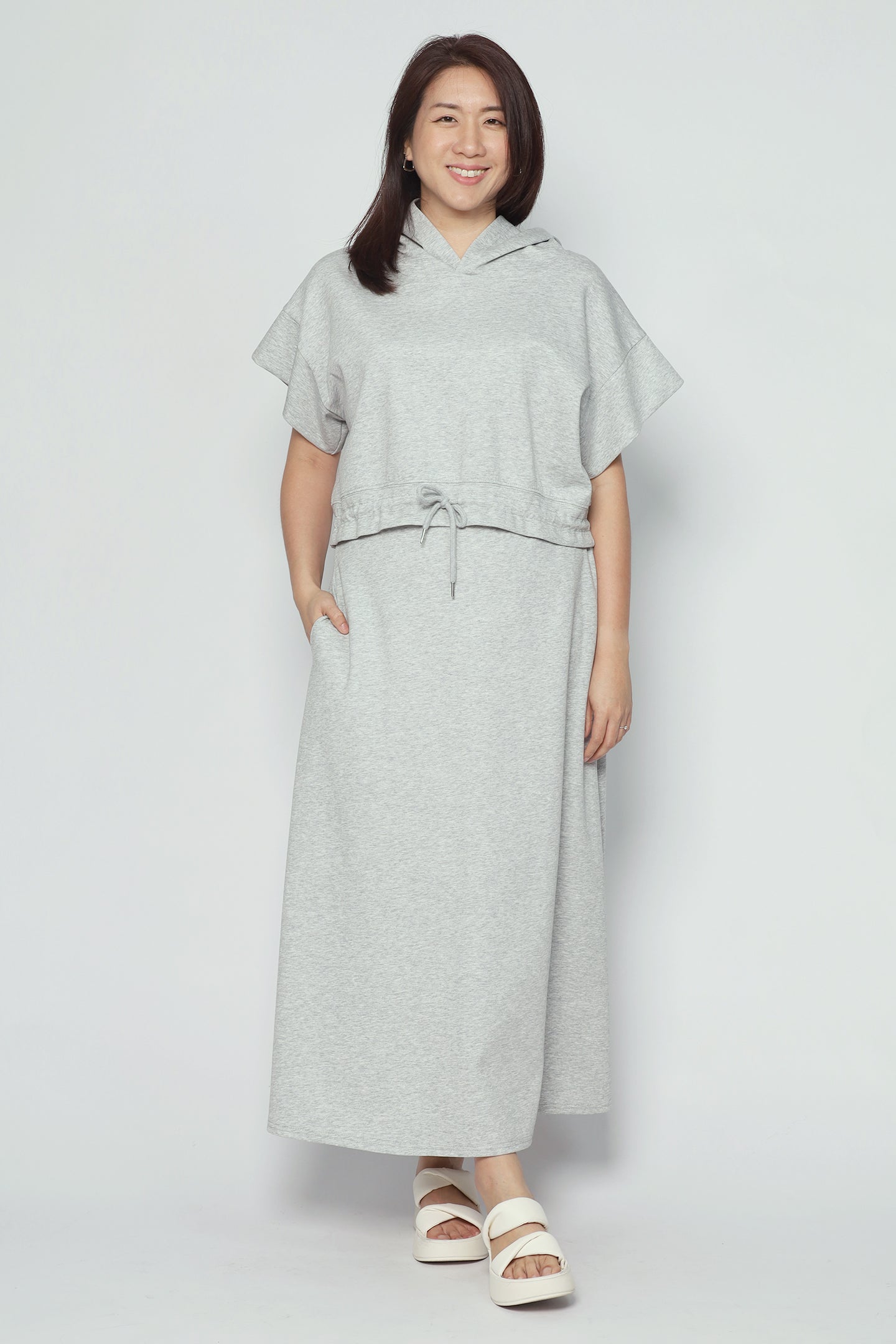 Hanny 2 in 1 Top and Skirt Set in Grey