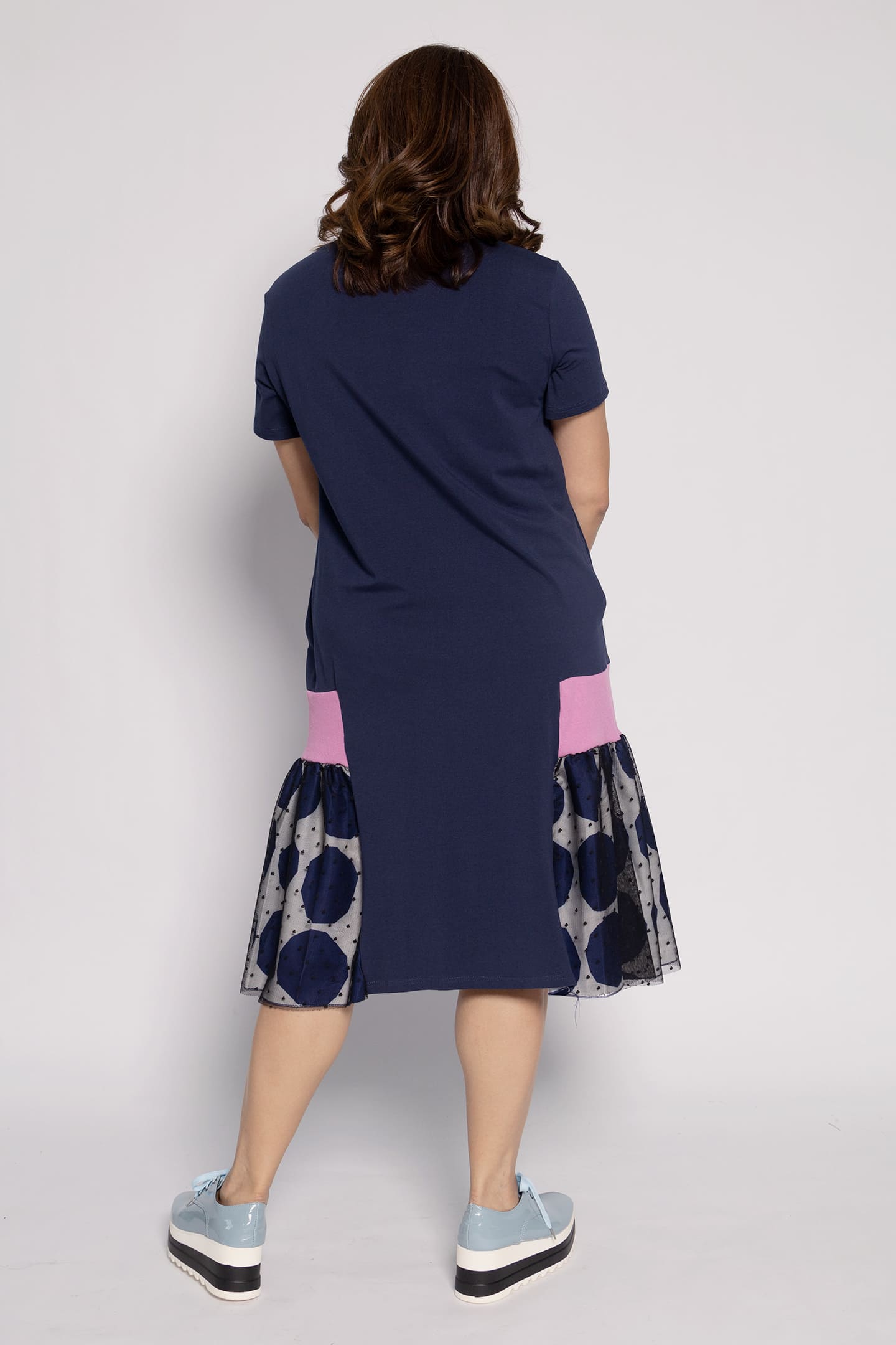 Harlow Dress in Blue Circles