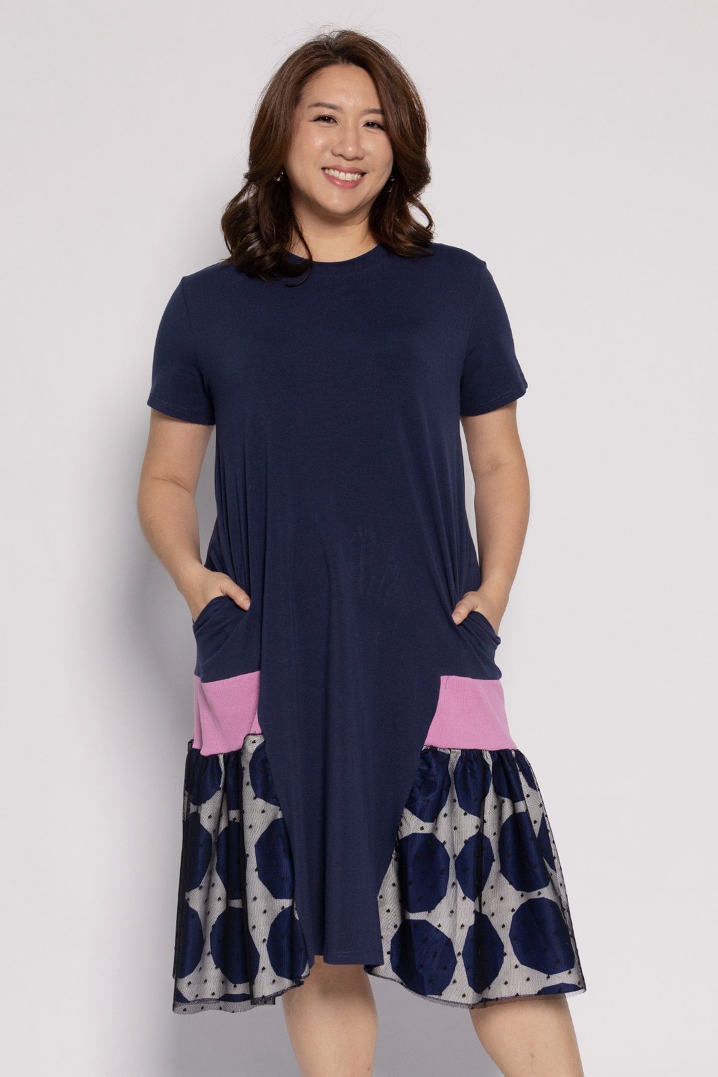 Harlow Dress in Blue Circles