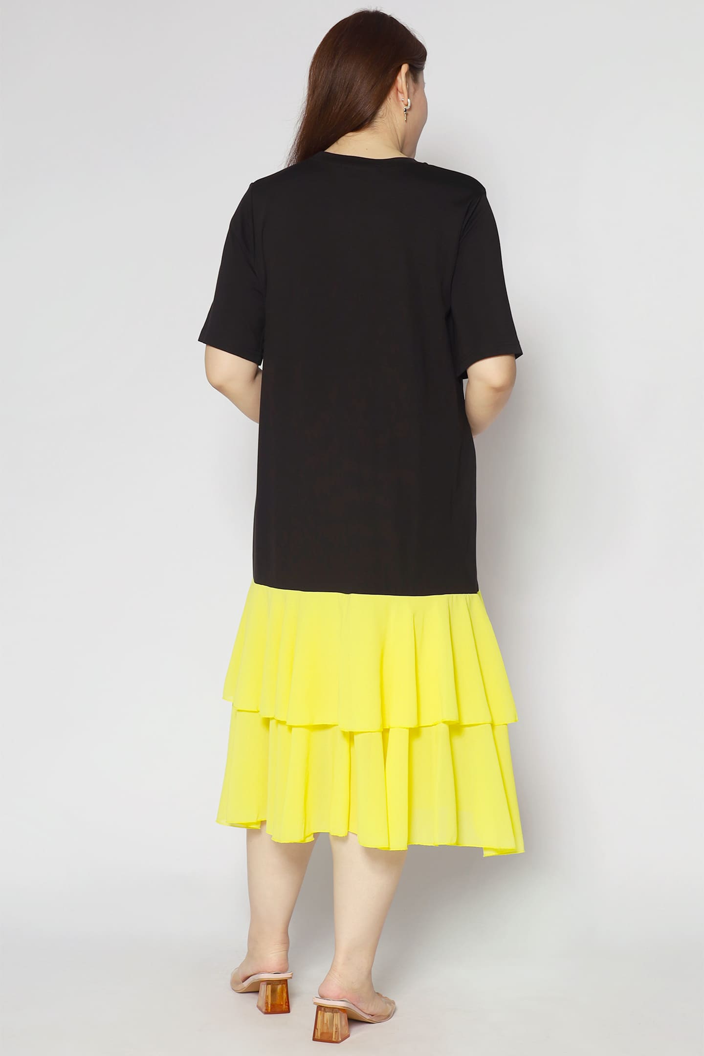 Harni Frill Dress in Yellow