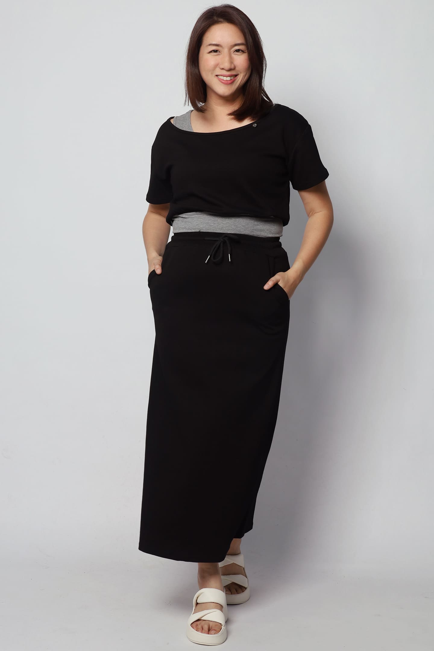 Holland 2 in 1 Top and Skirt Set in Black Grey