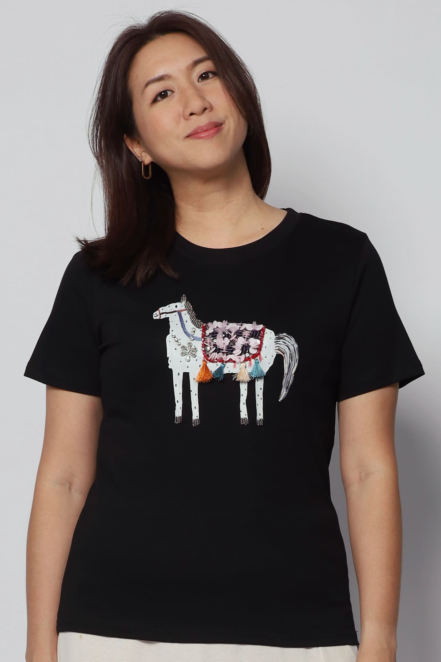 Horsey Embellished Tassle Top