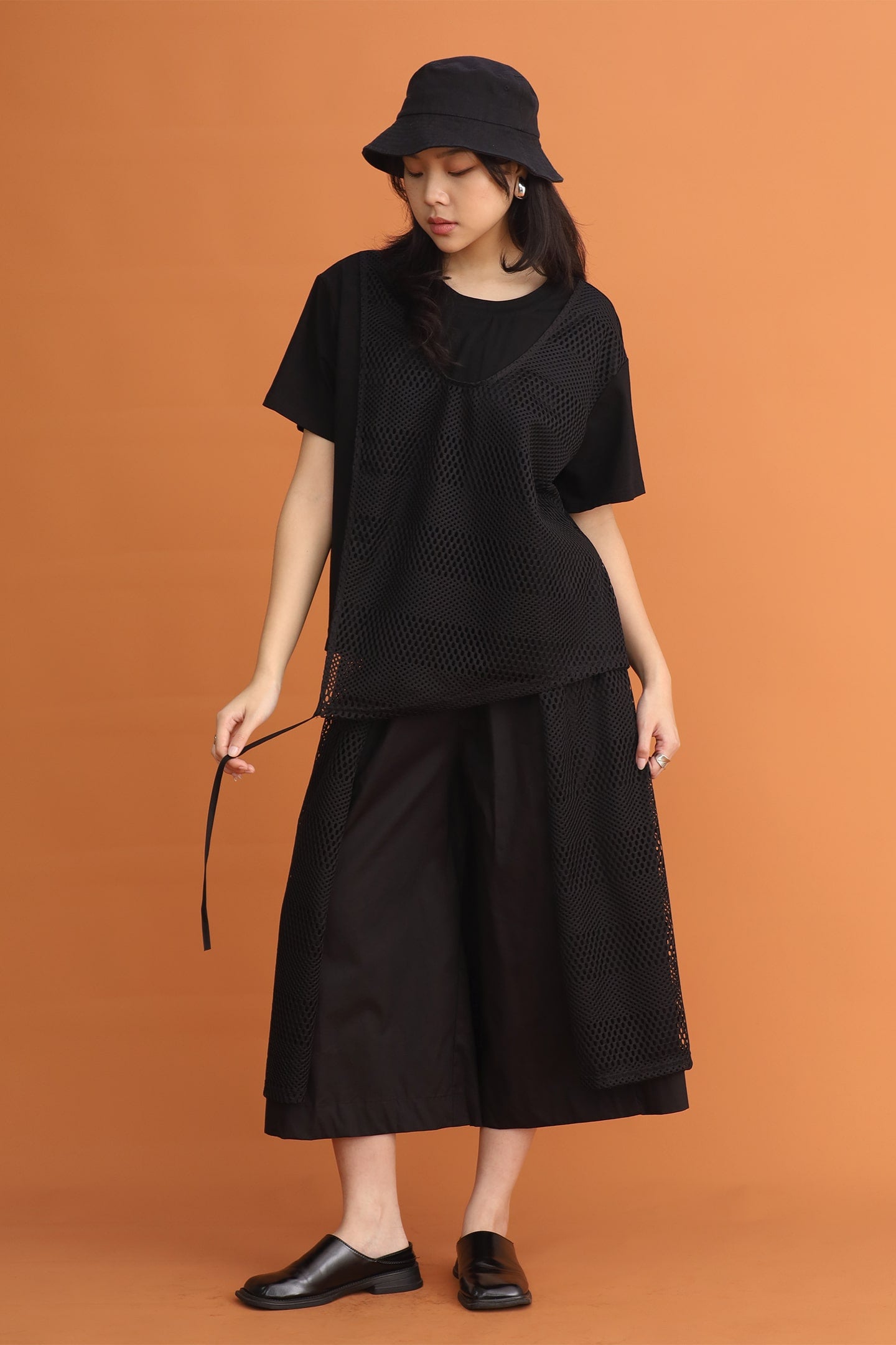 CHOSEN: Fann Netted Top in Black