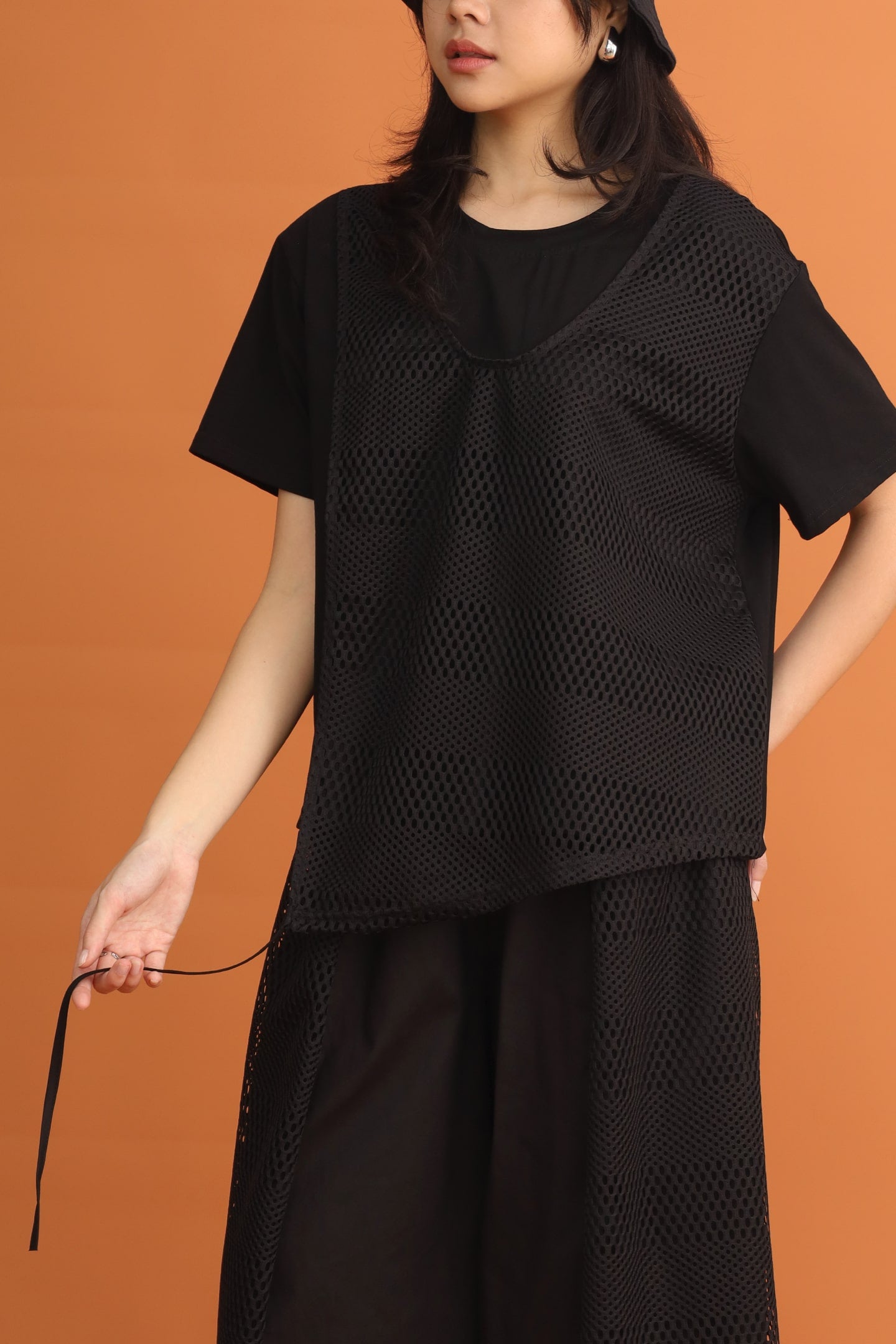 CHOSEN: Fann Netted Top in Black