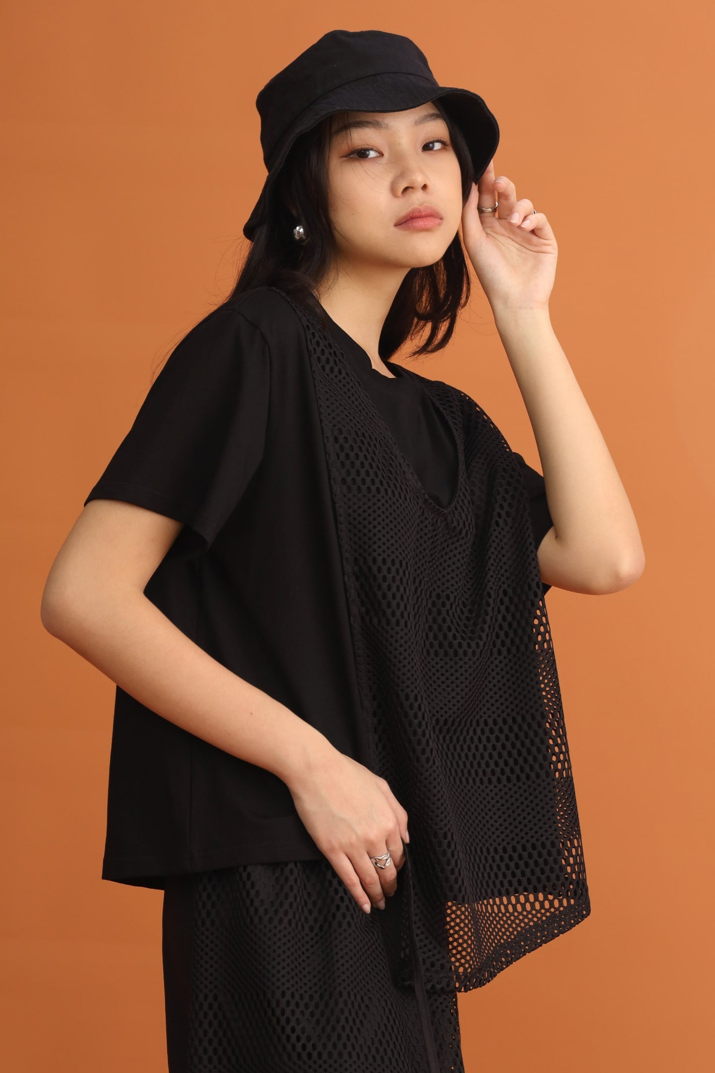 CHOSEN: Fann Netted Top in Black