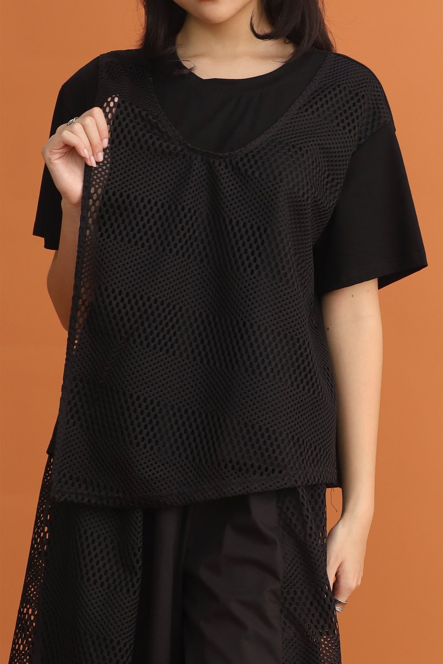 CHOSEN: Fann Netted Top in Black