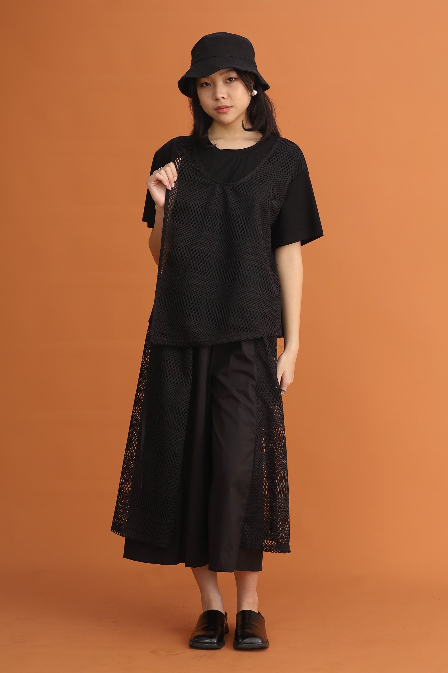 CHOSEN: Fann Netted Top in Black