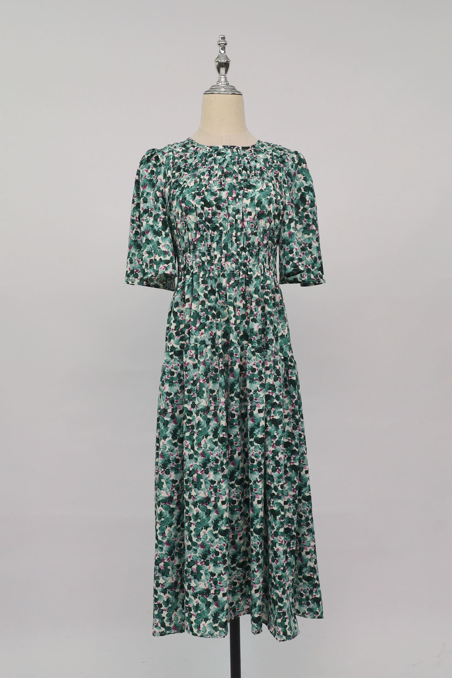 PO - Astha Dress in Green Poppies