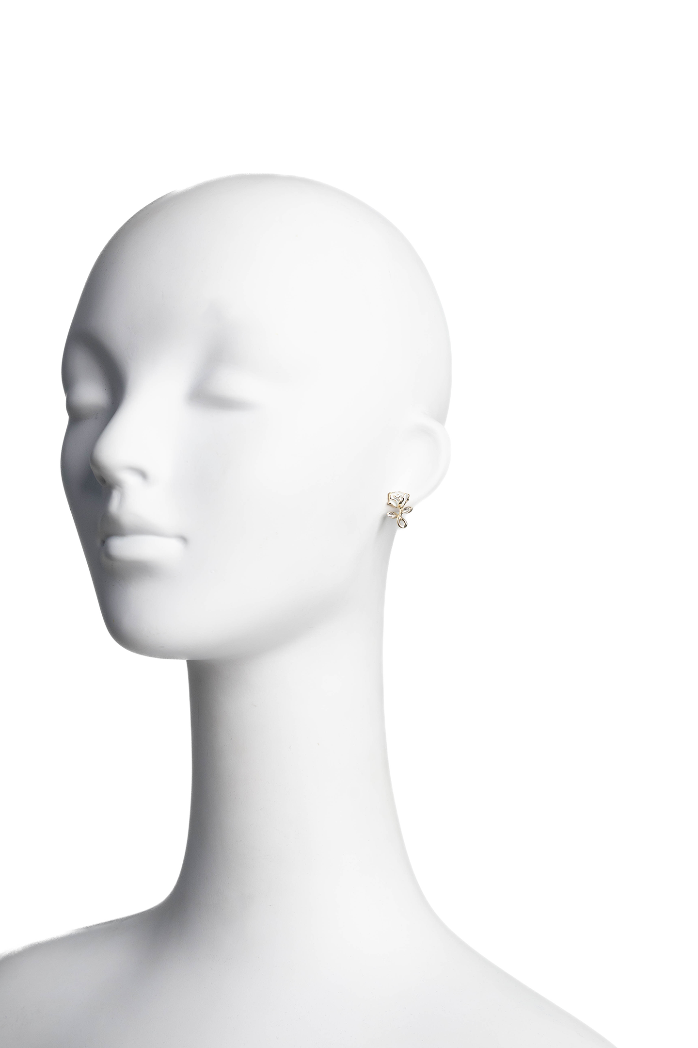 Freya White Rose Earrings