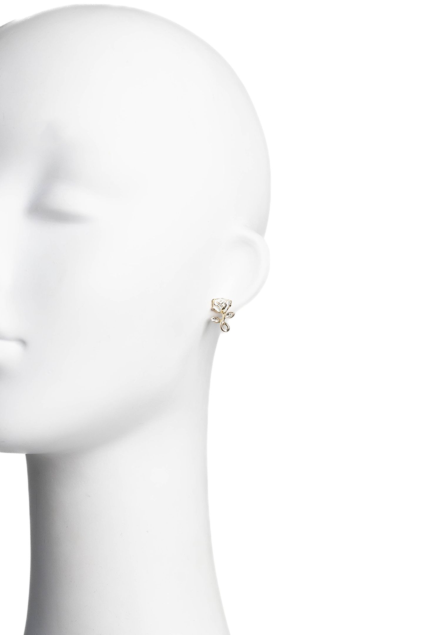 Freya White Rose Earrings