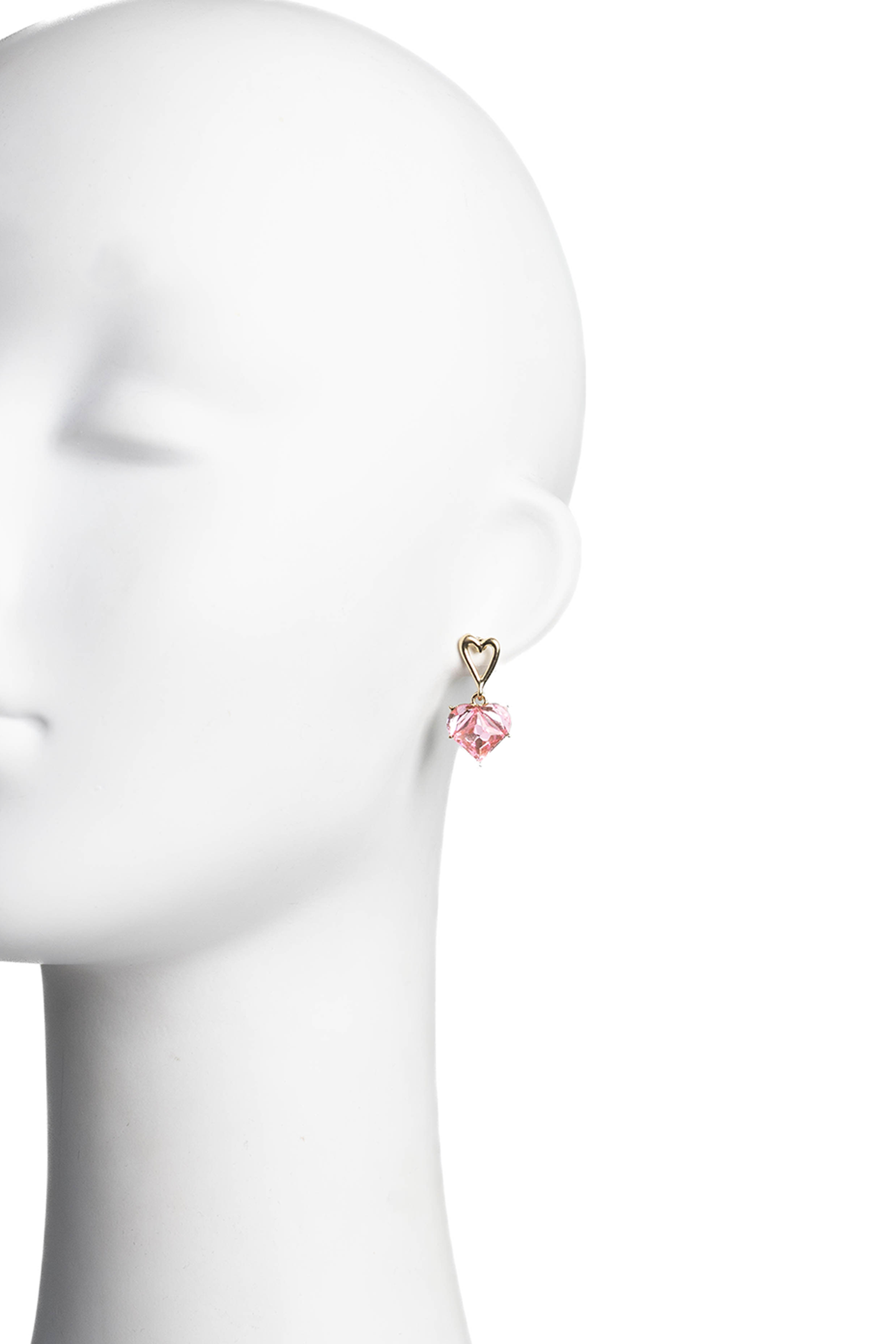 Pink Heart Crystal Earrings