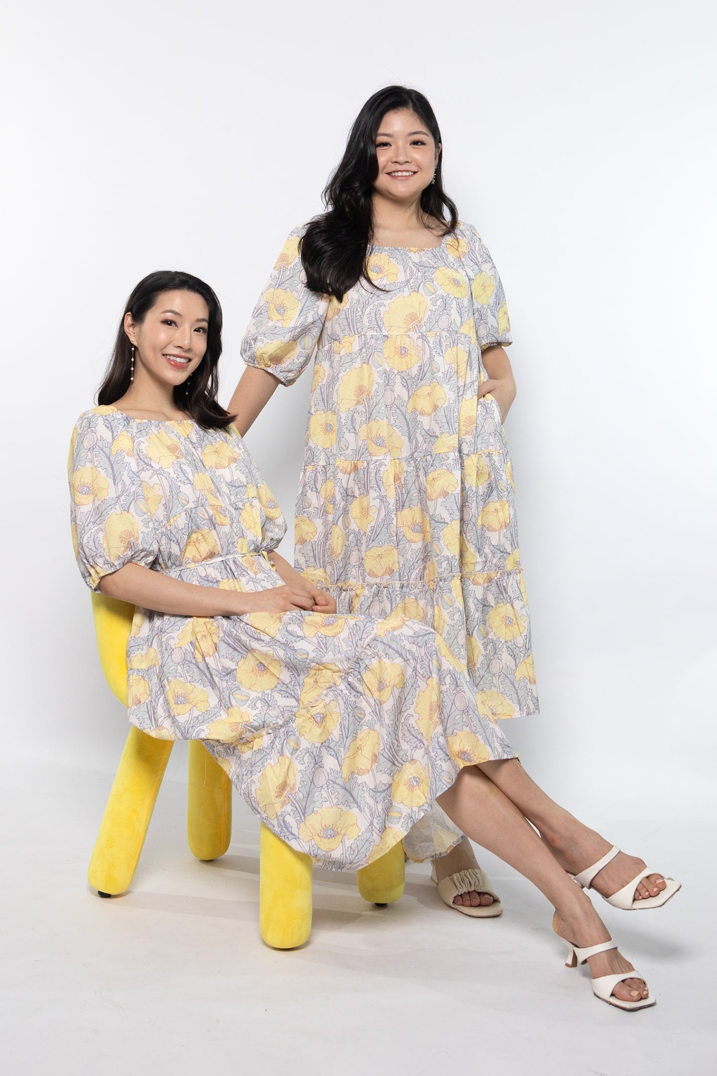 PO - Kerra Dress in Yellow Blooms