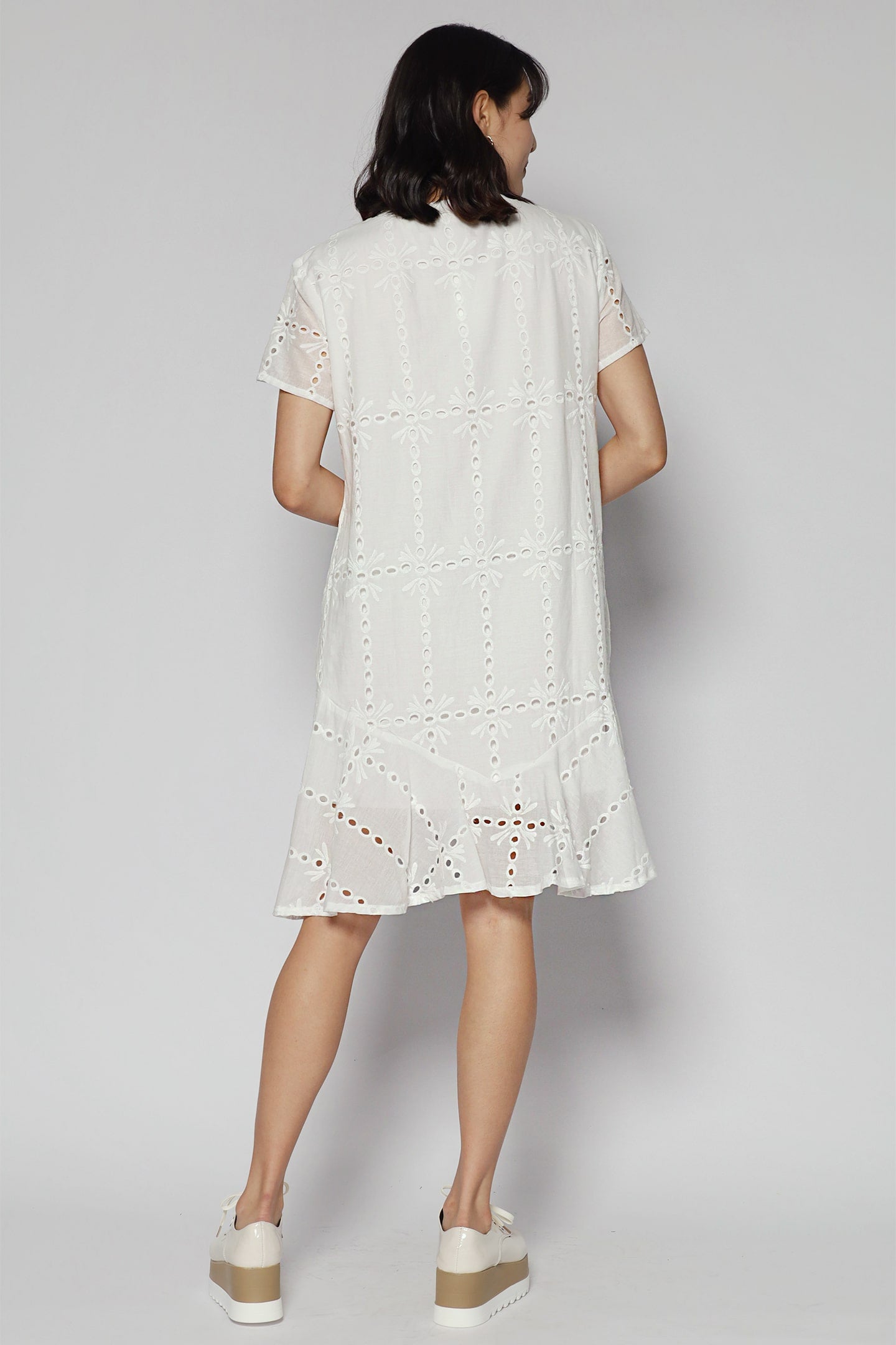Bundchen Crochet Dress in White