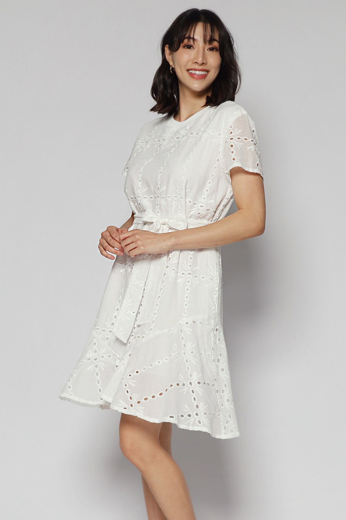 Bundchen Crochet Dress in White