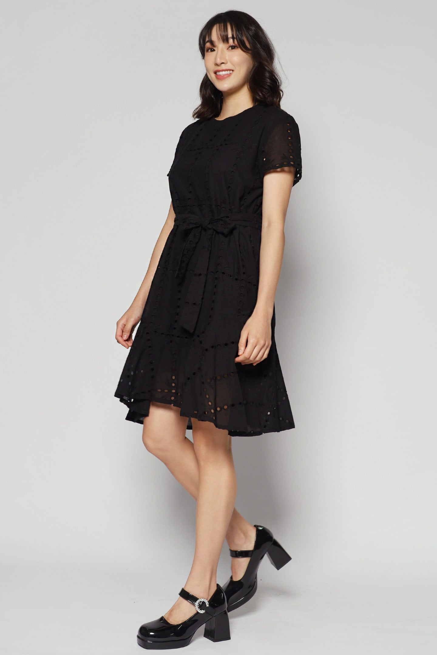 Bundchen Crochet Dress in Black