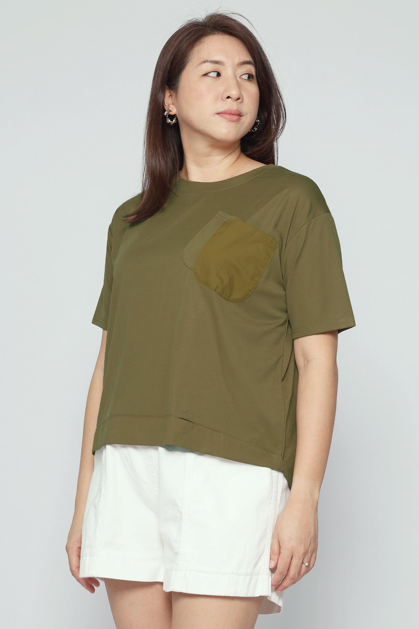 Easy By TE - Joraine Pocket Top in Olive