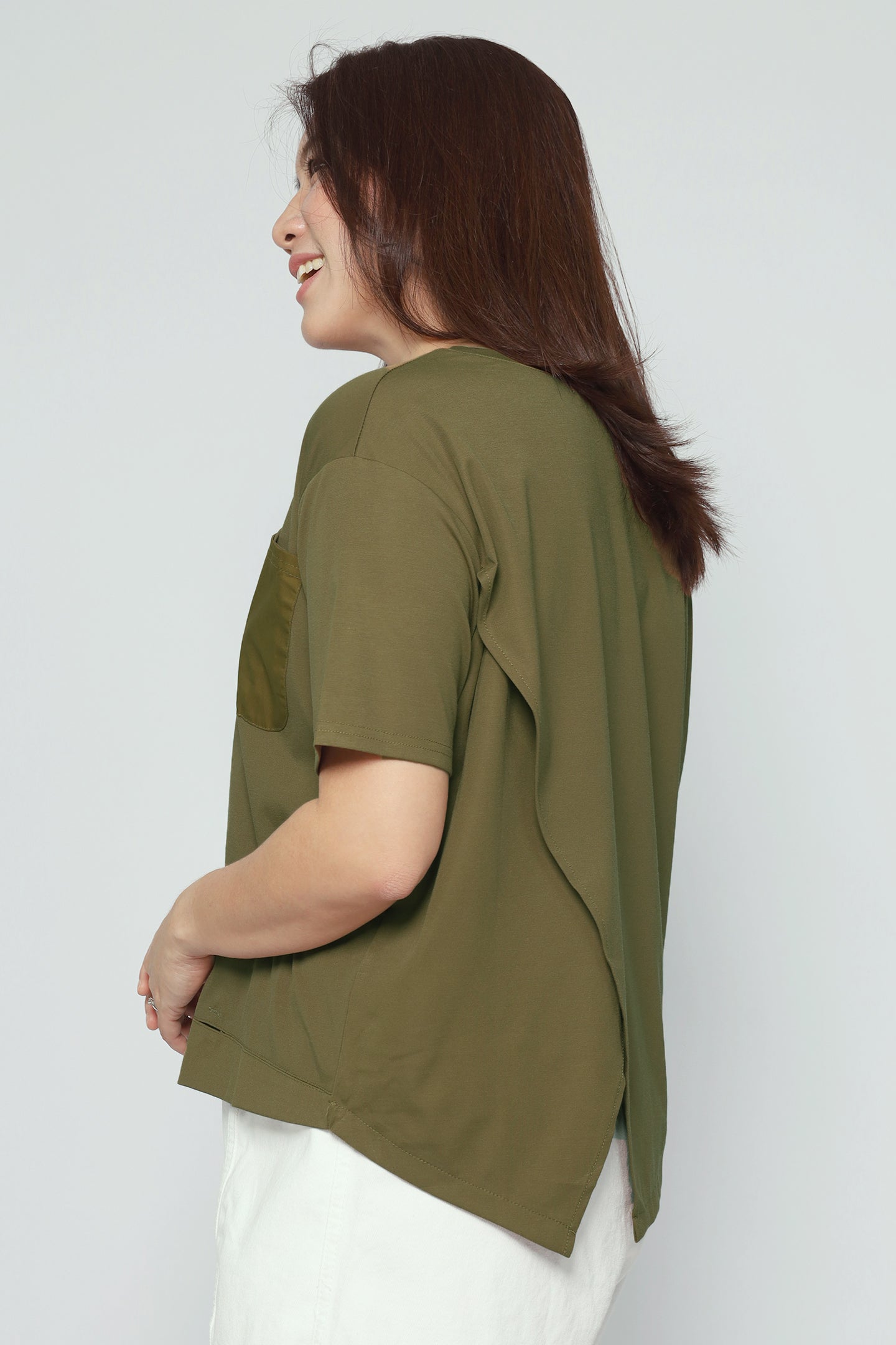 Easy By TE - Joraine Pocket Top in Olive