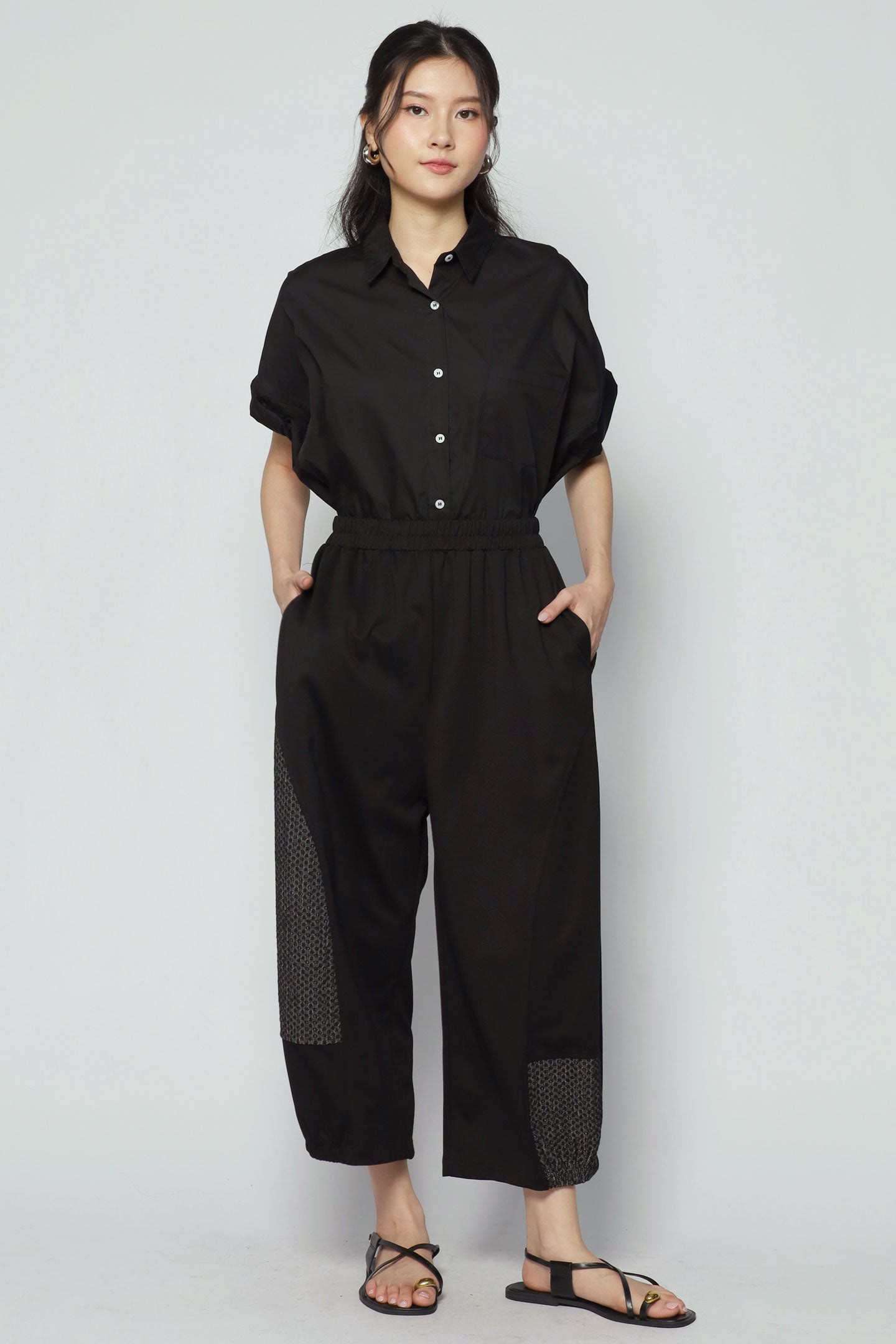 Jimmy Textured Pants in Black
