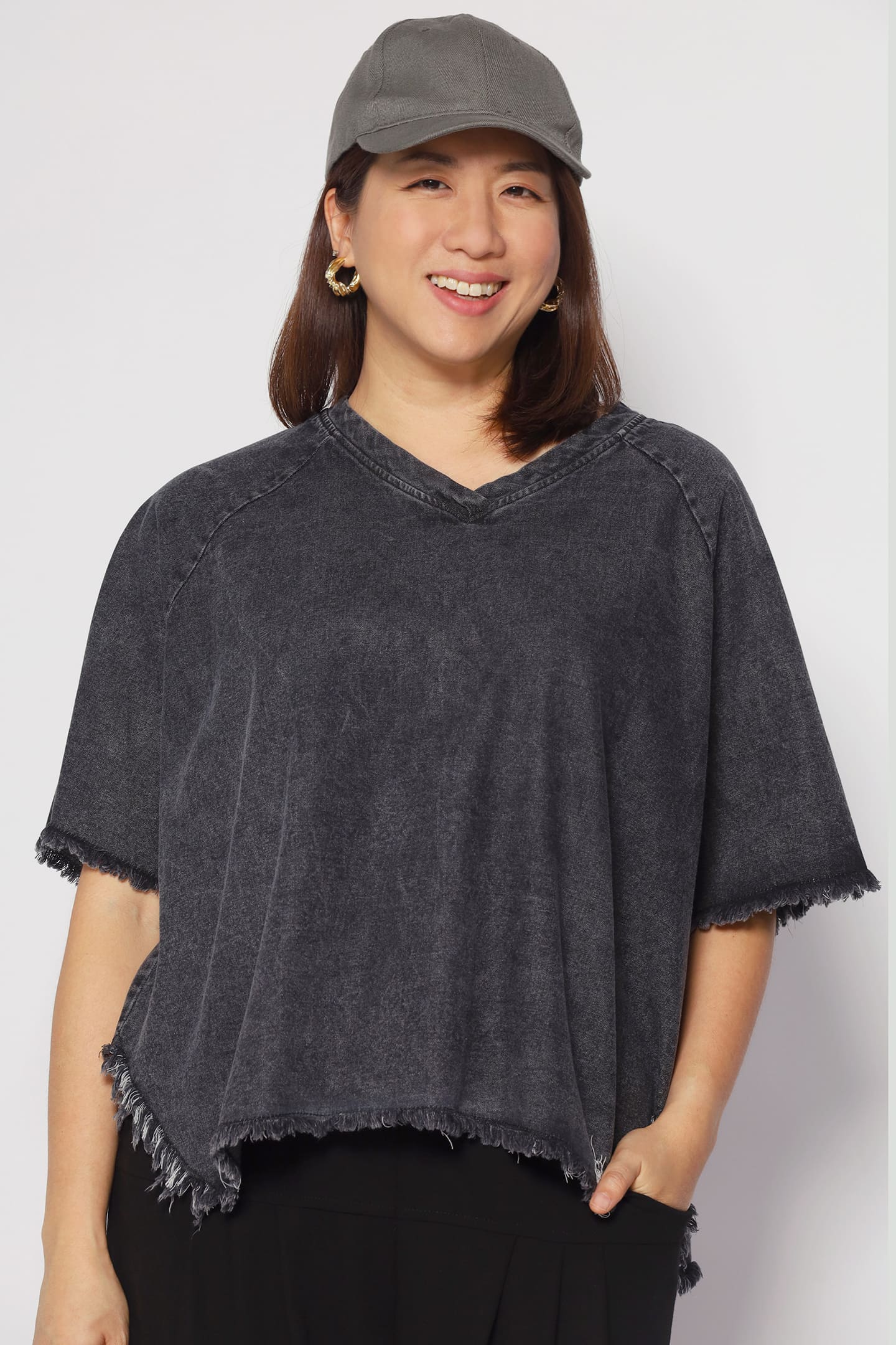 PO - Johan Fringe Top in Black Denim