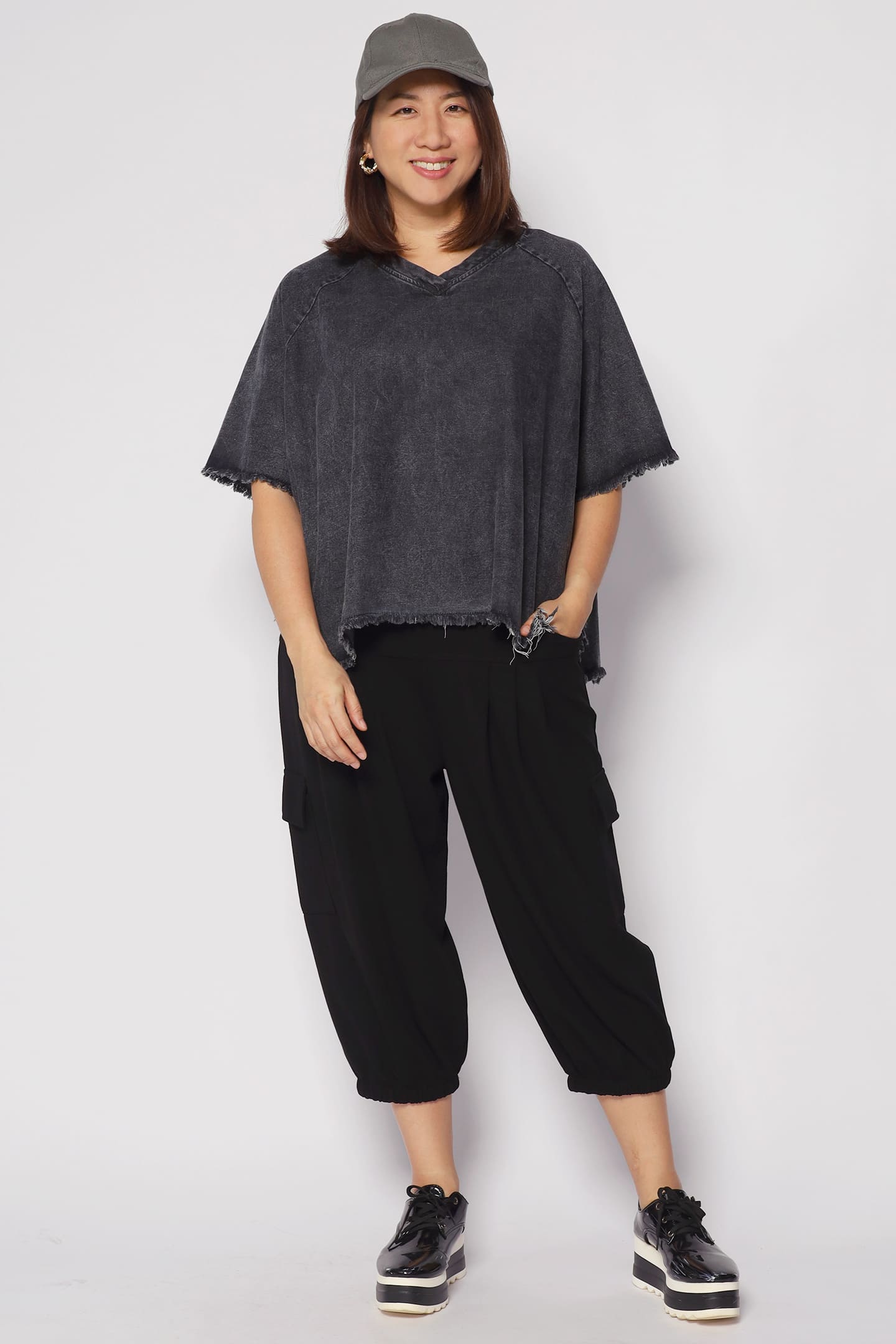 PO - Johan Fringe Top in Black Denim