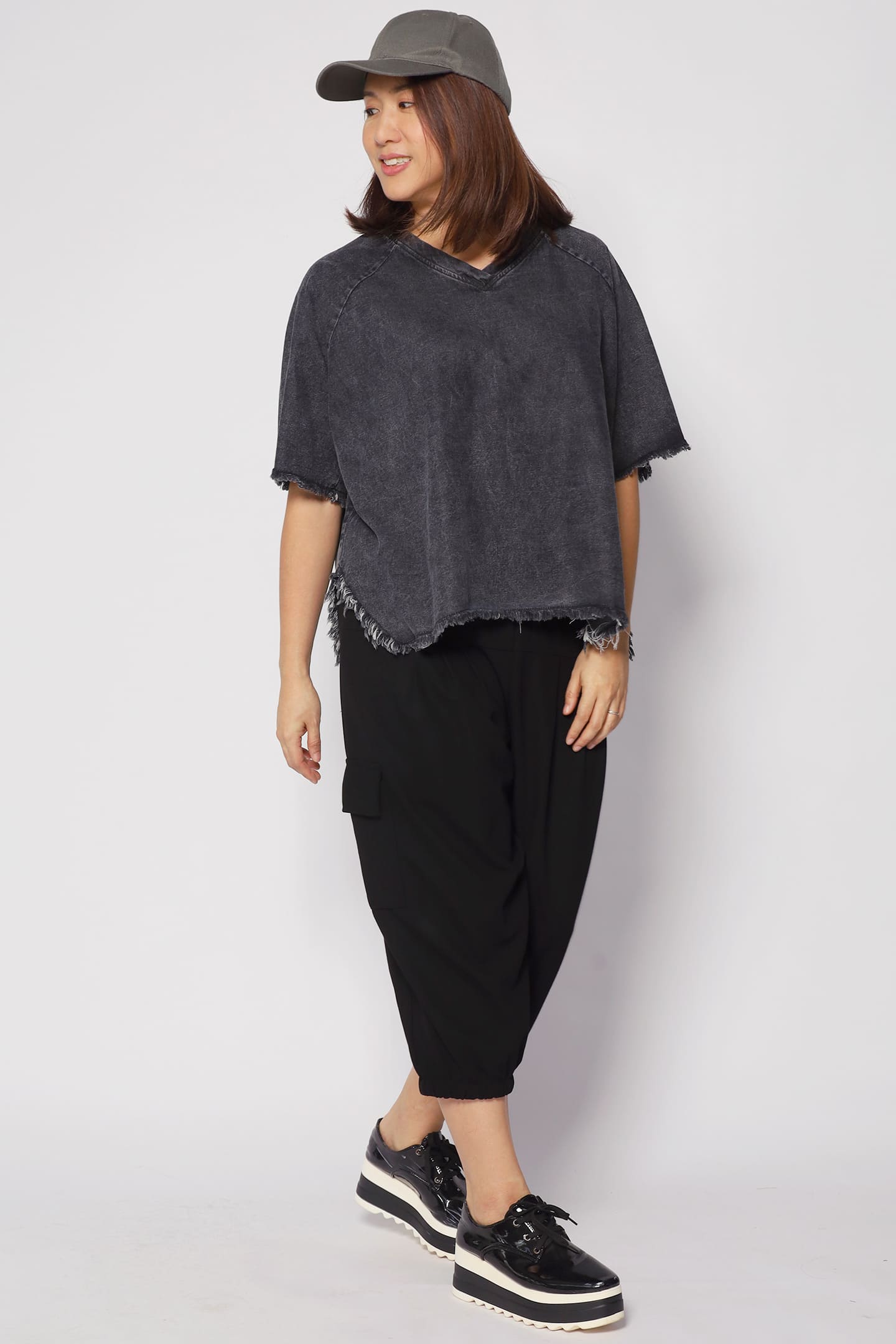 PO - Johan Fringe Top in Black Denim