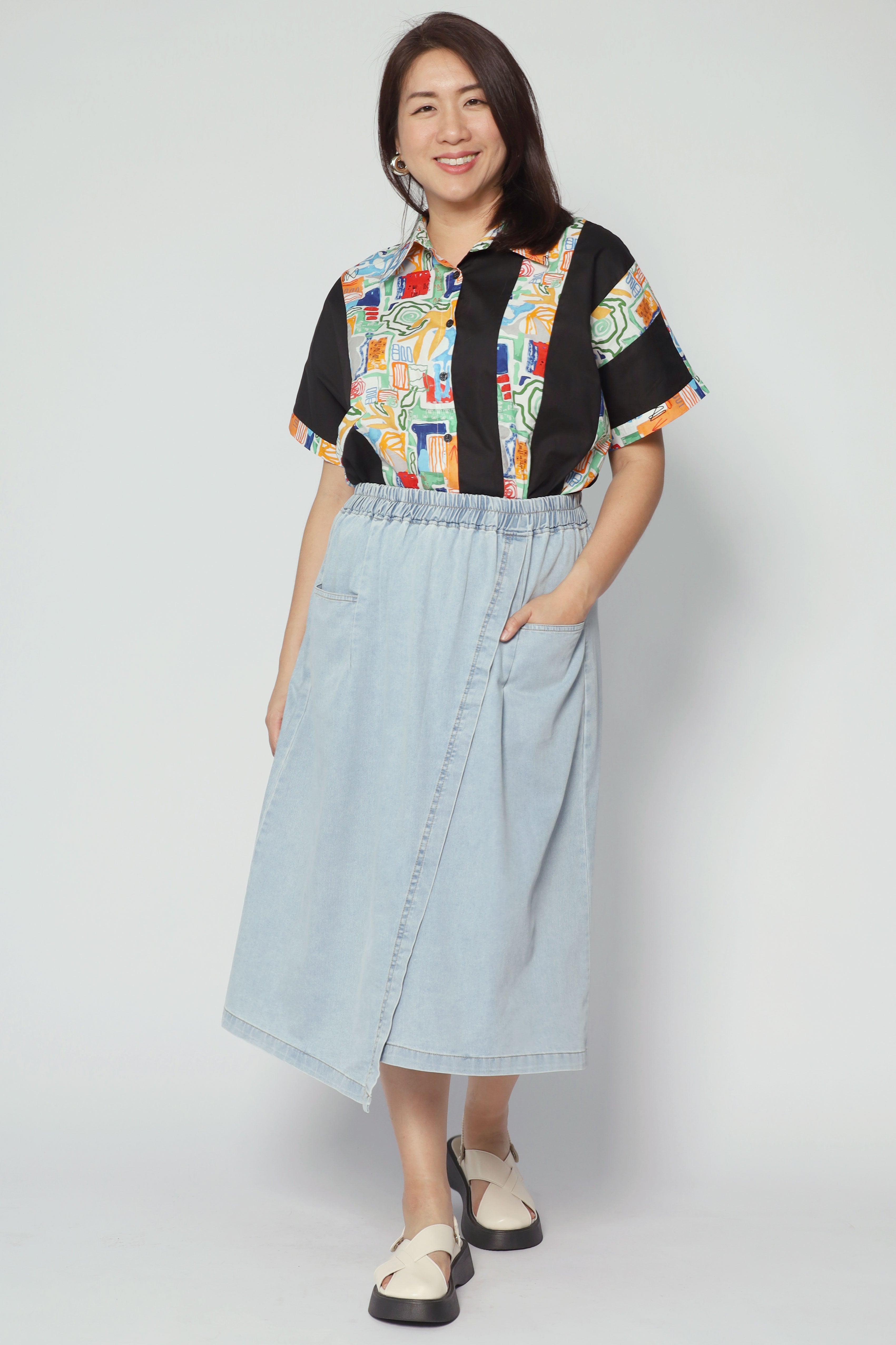 Karla Skirt in Light Blue Denim