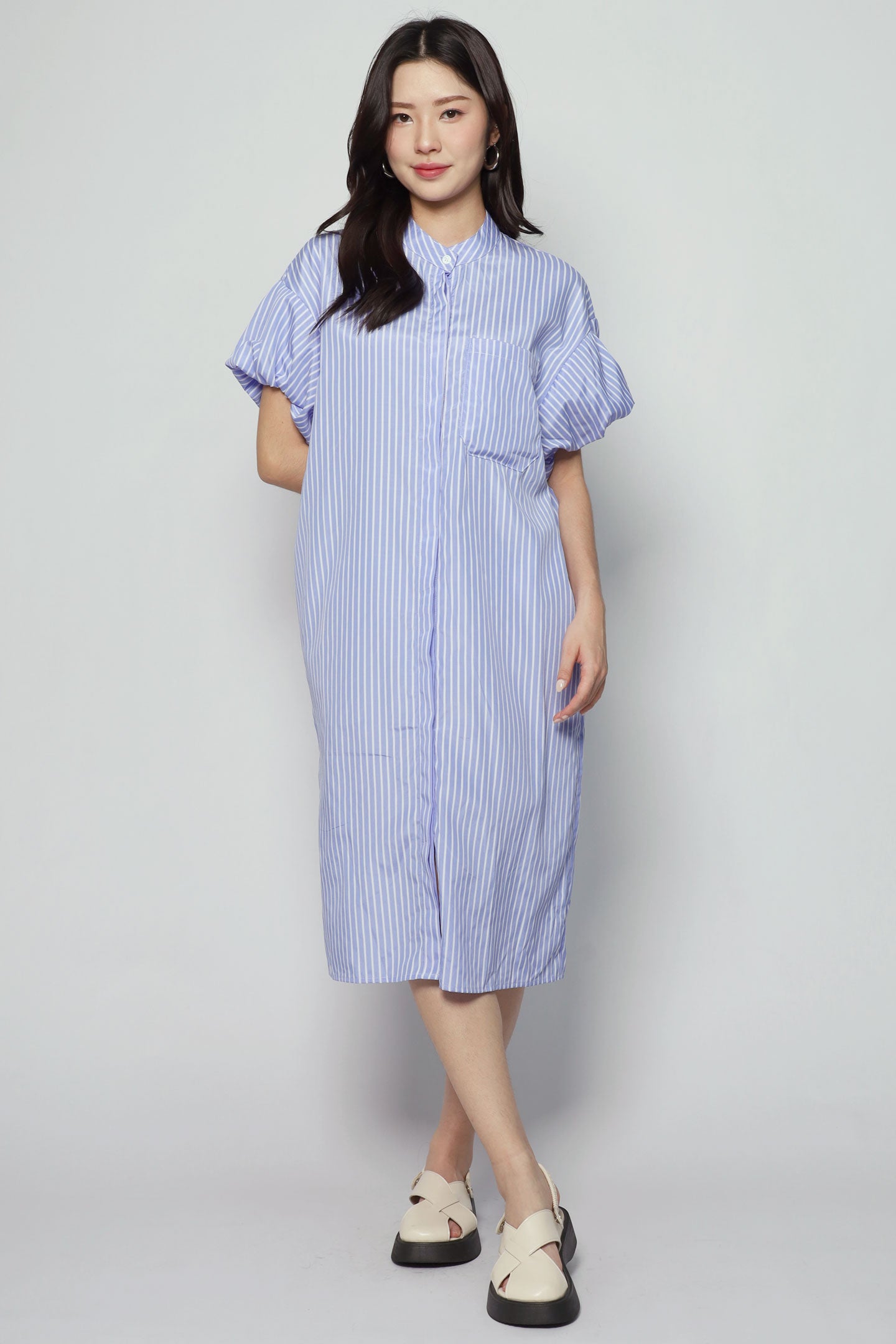 Karter Dress in Blue Stripes