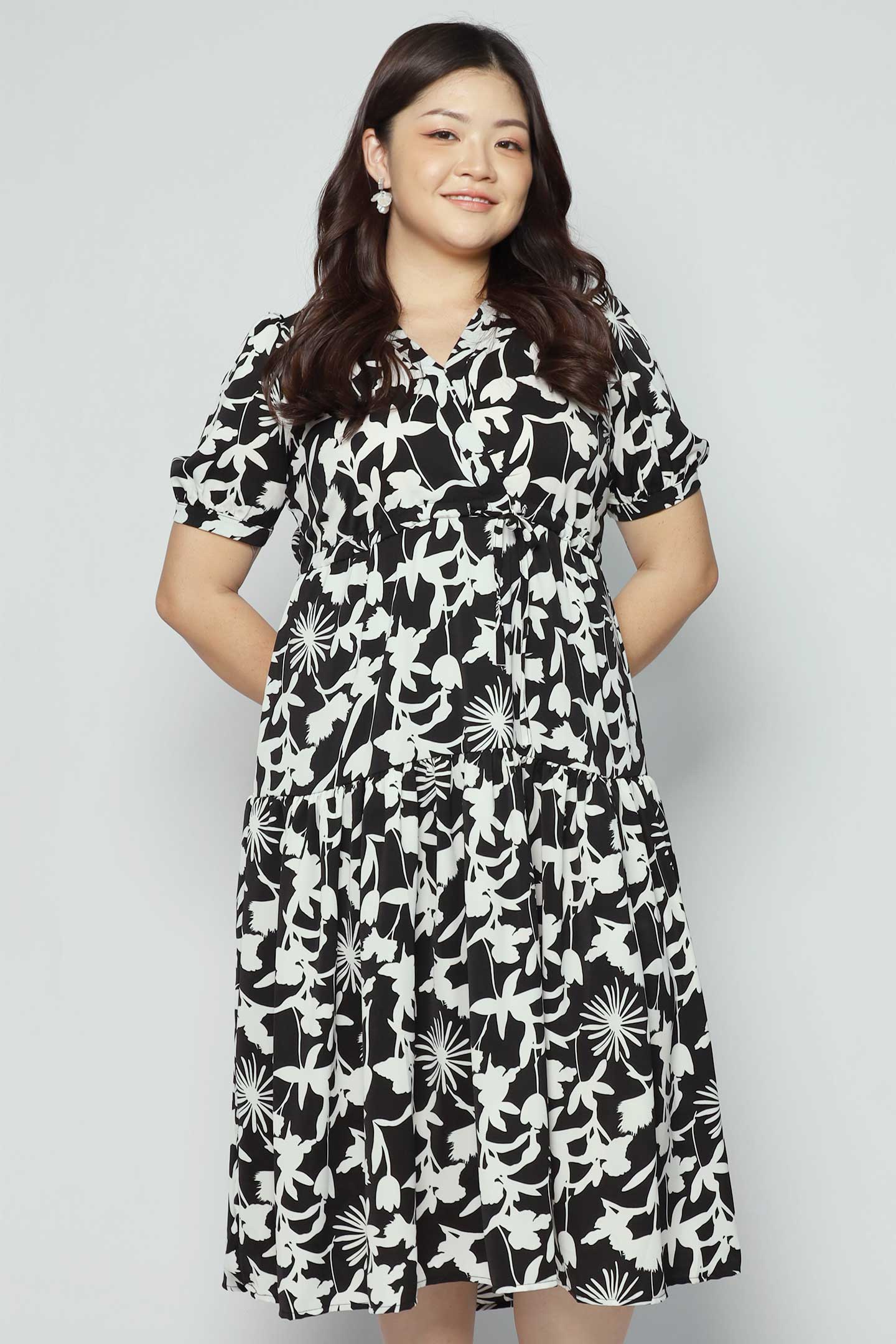 Kerine Dress in BW Flowers
