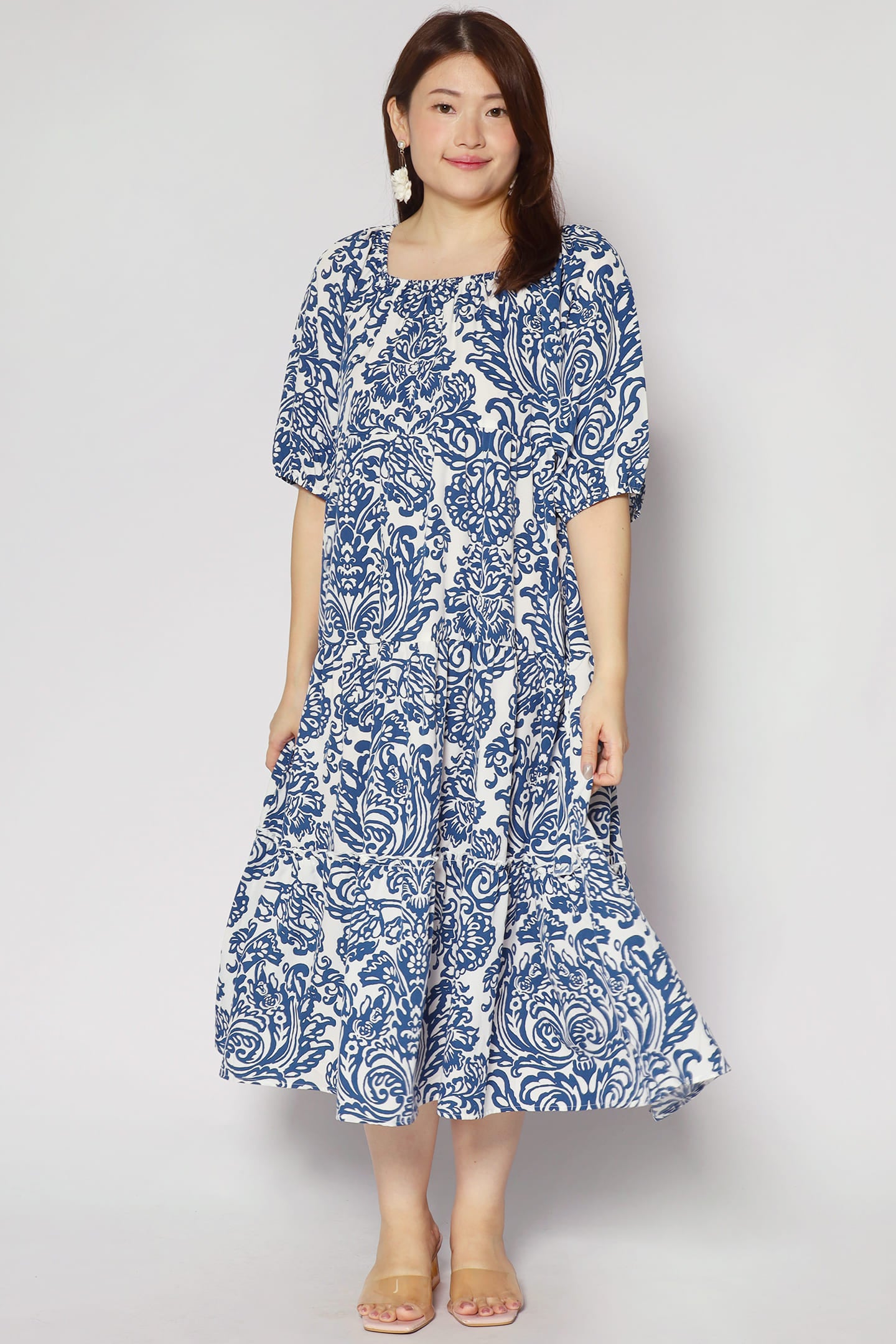 Kerra Dress in Bluelit Blooms