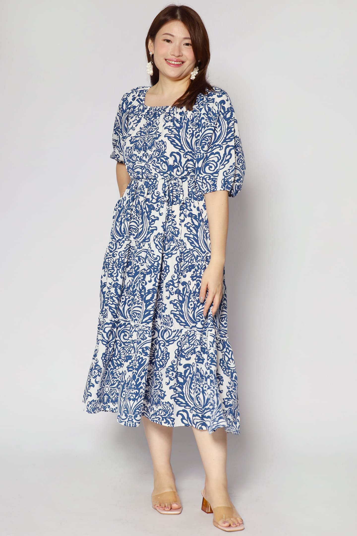 Kerra Dress in Bluelit Blooms