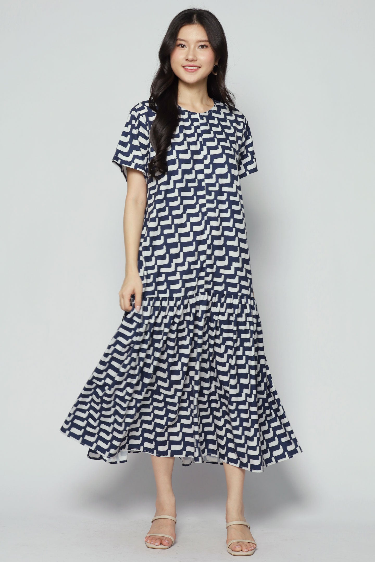 Komy Dress in Blue Lines