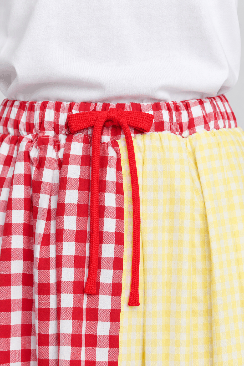 PO - Leonice Checkered Skirt in Red Yellow
