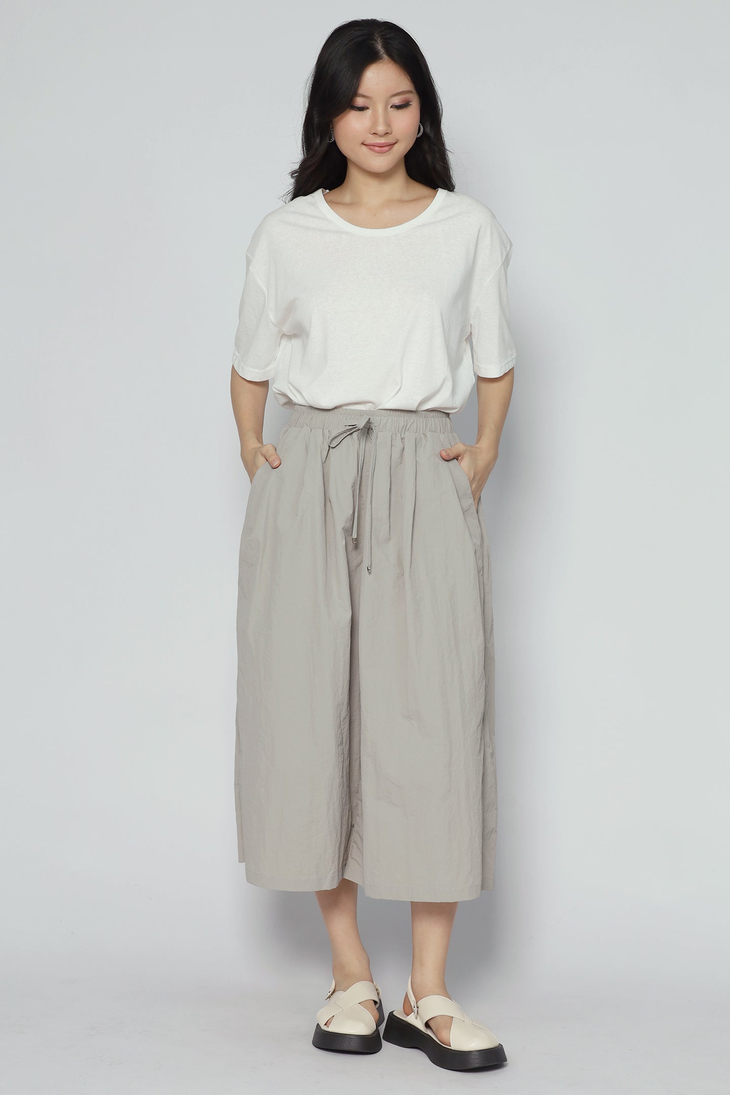 Backorders Laia 3 in 1 Vest Top and Pants Set in Grey White