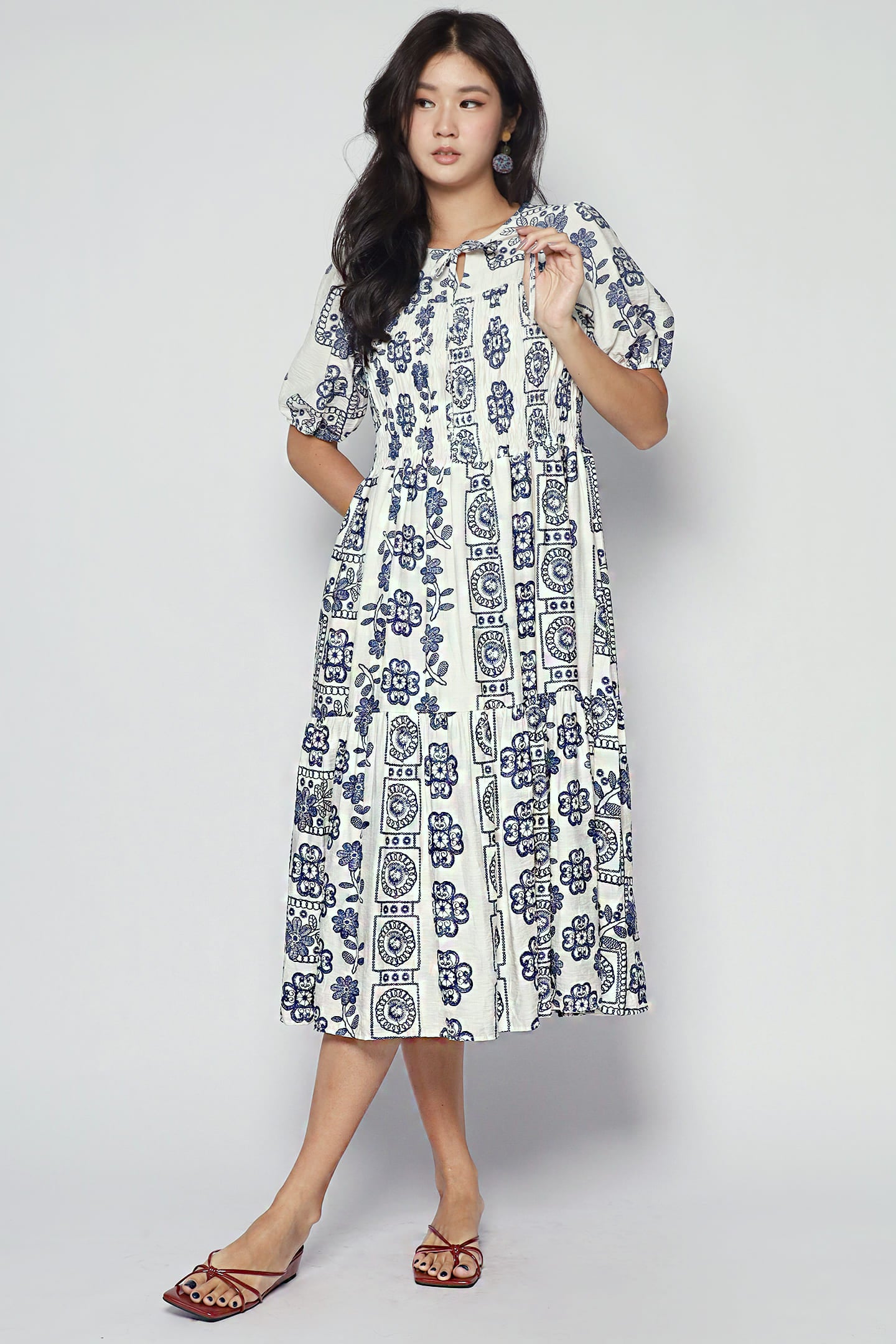 Lexi Dress in White Escape