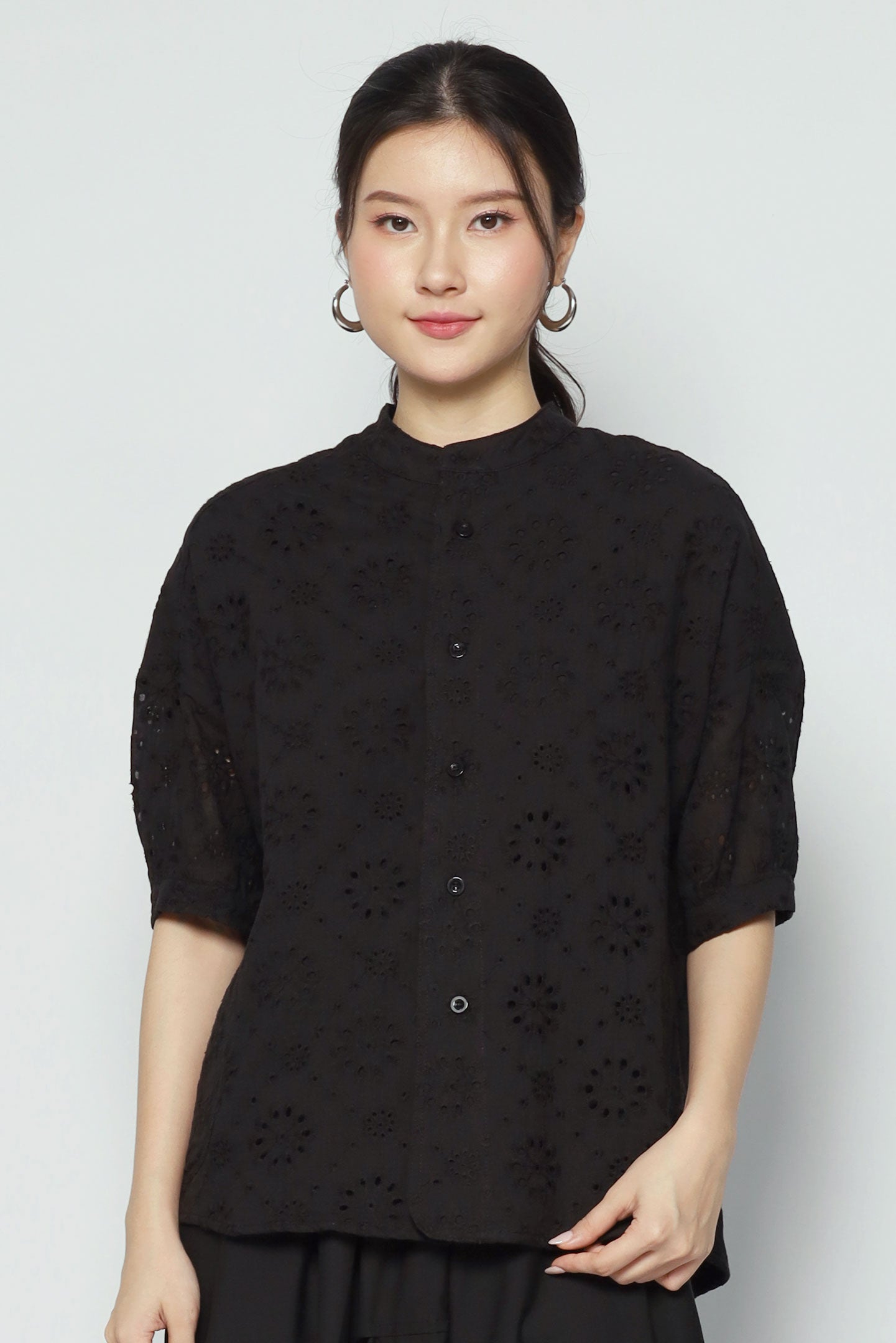 Liam Top in Black Crochet