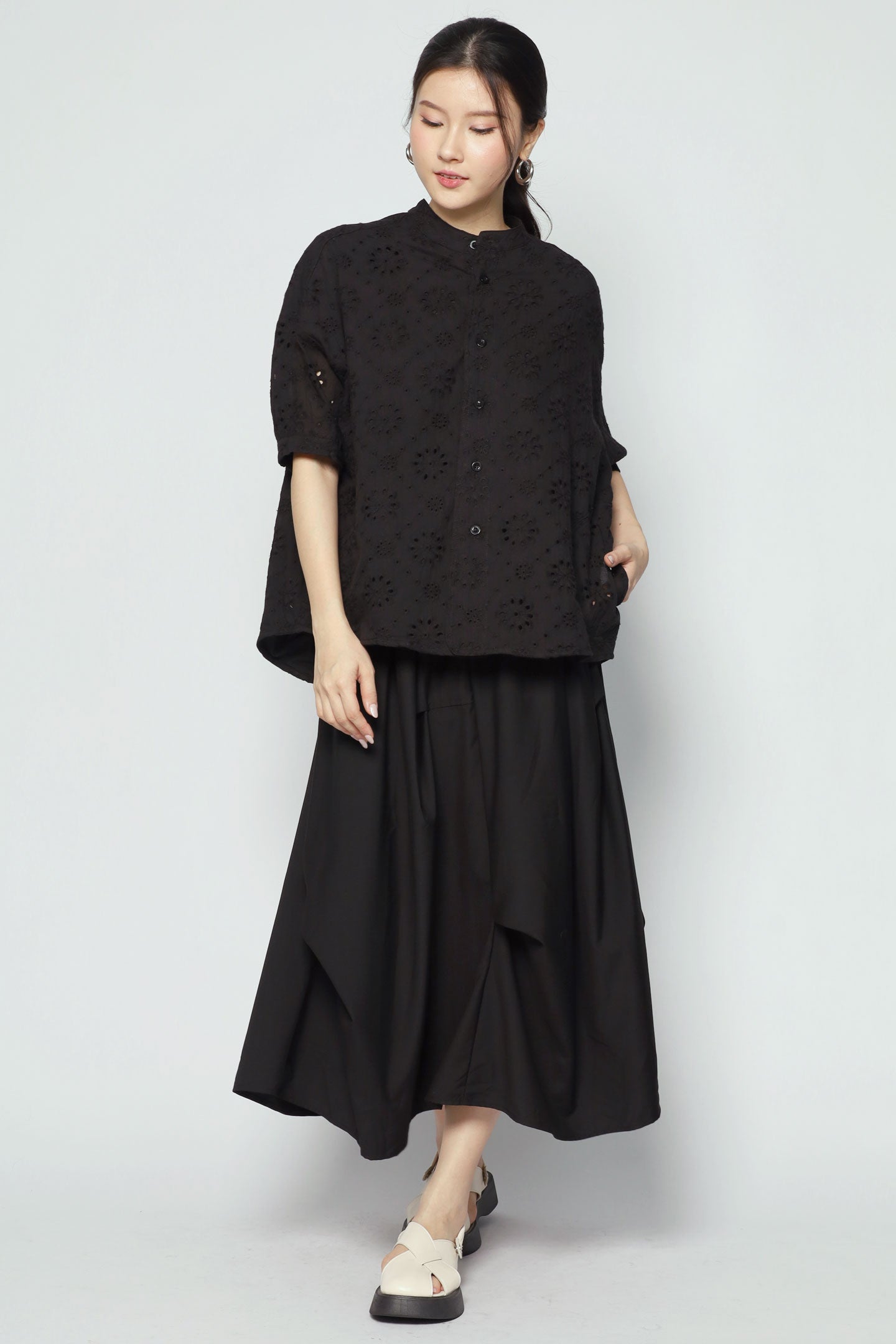 Liam Top in Black Crochet