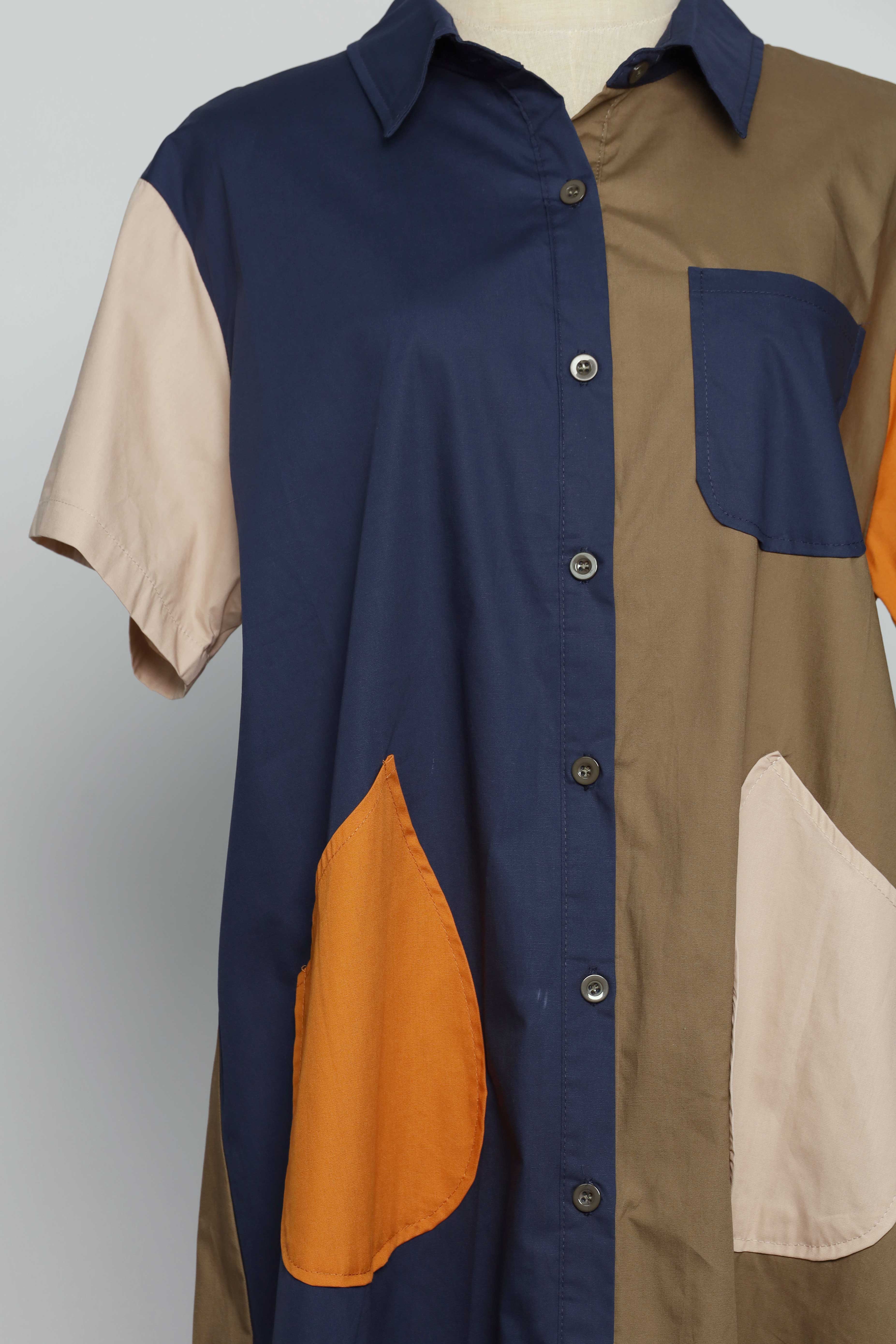 PO - Lunara Colourful Pocket Shirt Dress