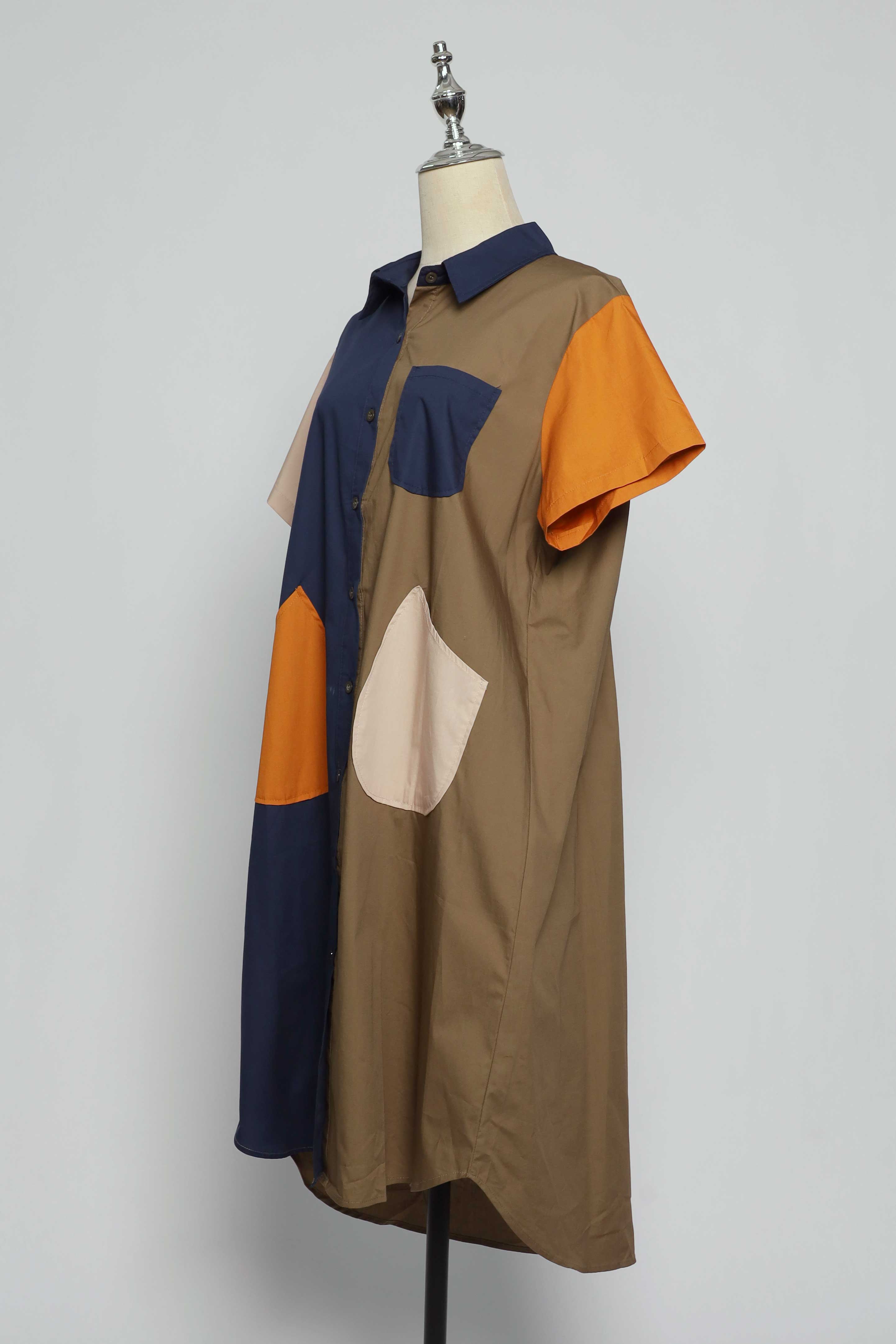 PO - Lunara Colourful Pocket Shirt Dress