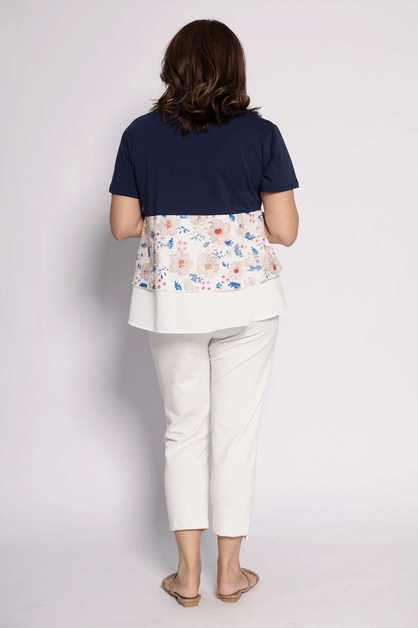 Lynette Top in Blue Floral