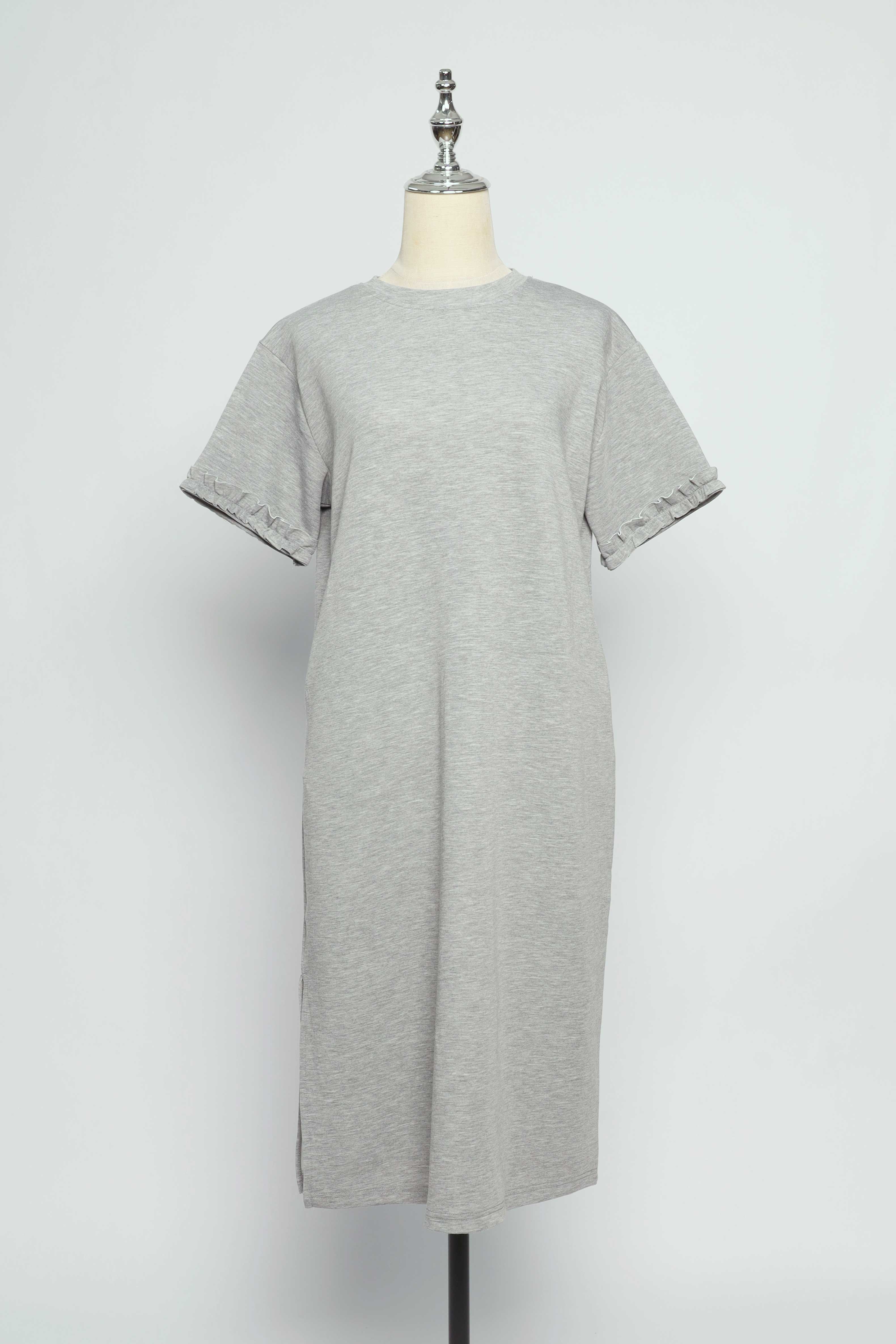 PO - Lynne Ruffle Sleeves Dress in Grey