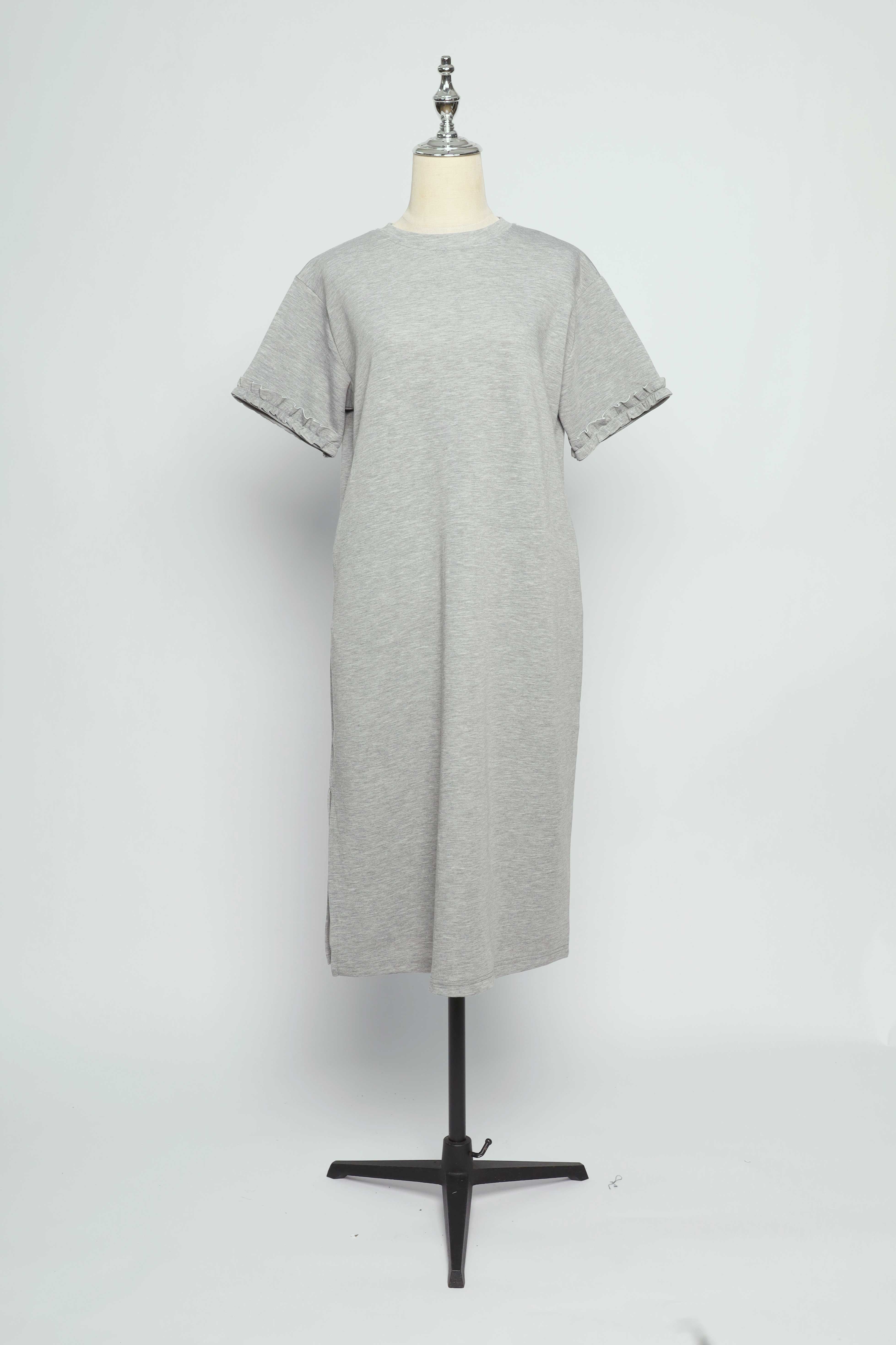 PO - Lynne Ruffle Sleeves Dress in Grey