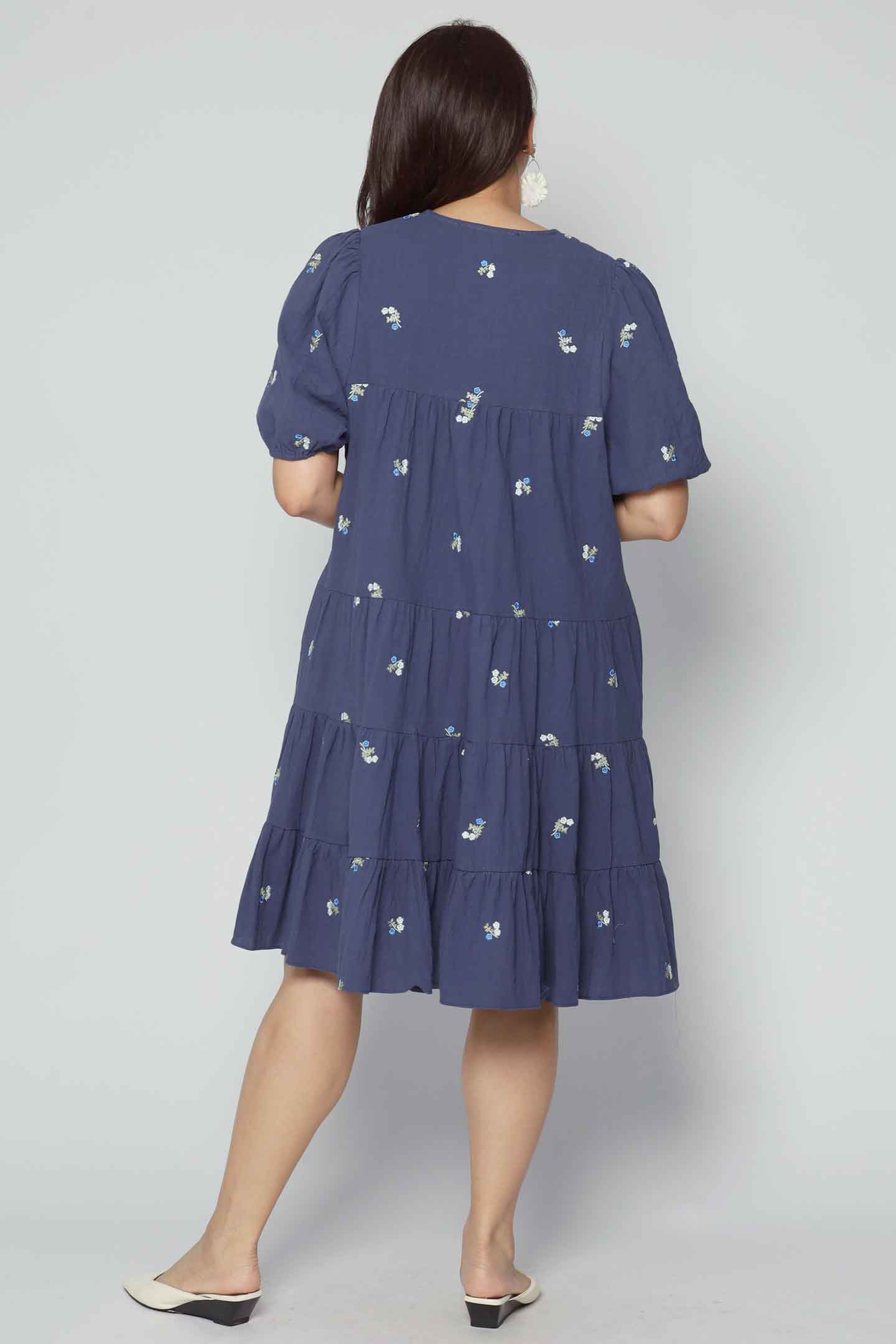 Melbourne Dress in Sapphire Buds