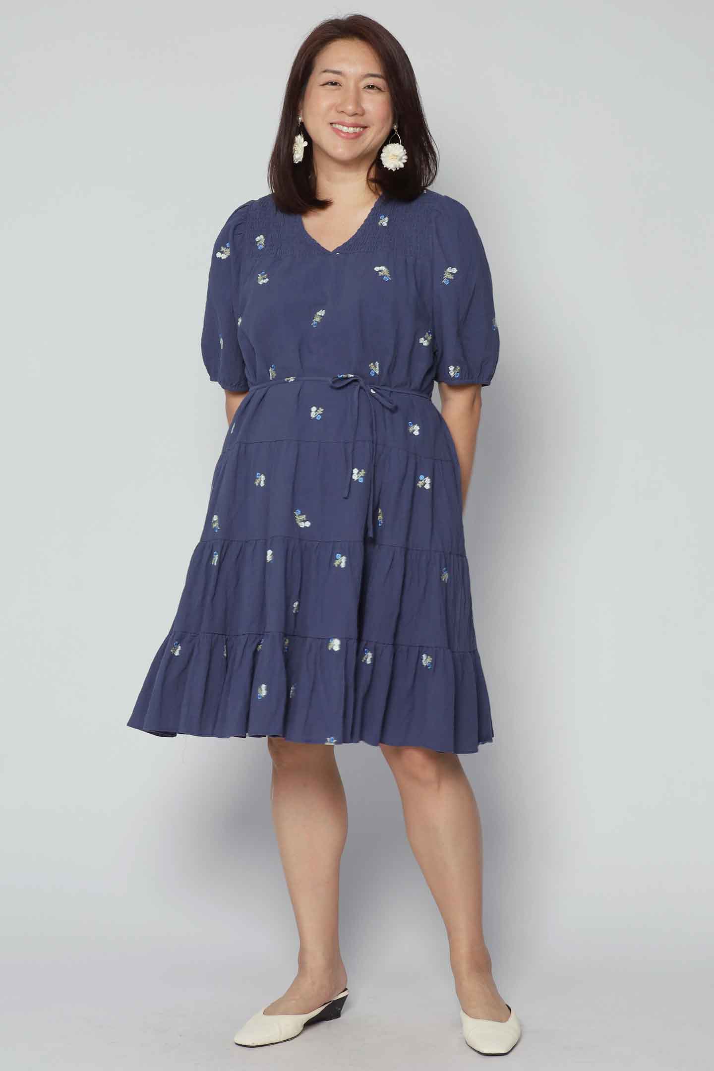 Melbourne Dress in Sapphire Buds