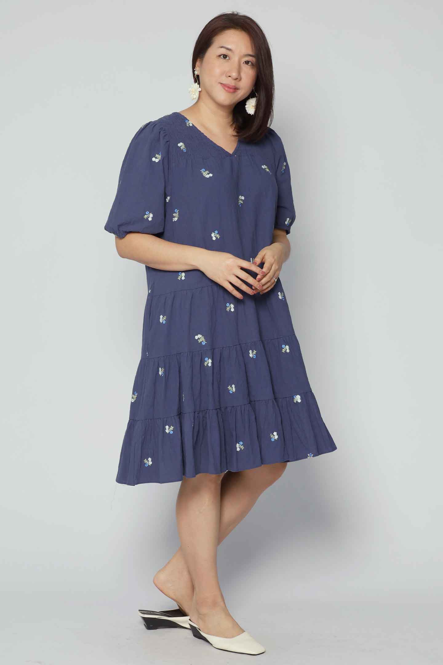 Melbourne Dress in Sapphire Buds