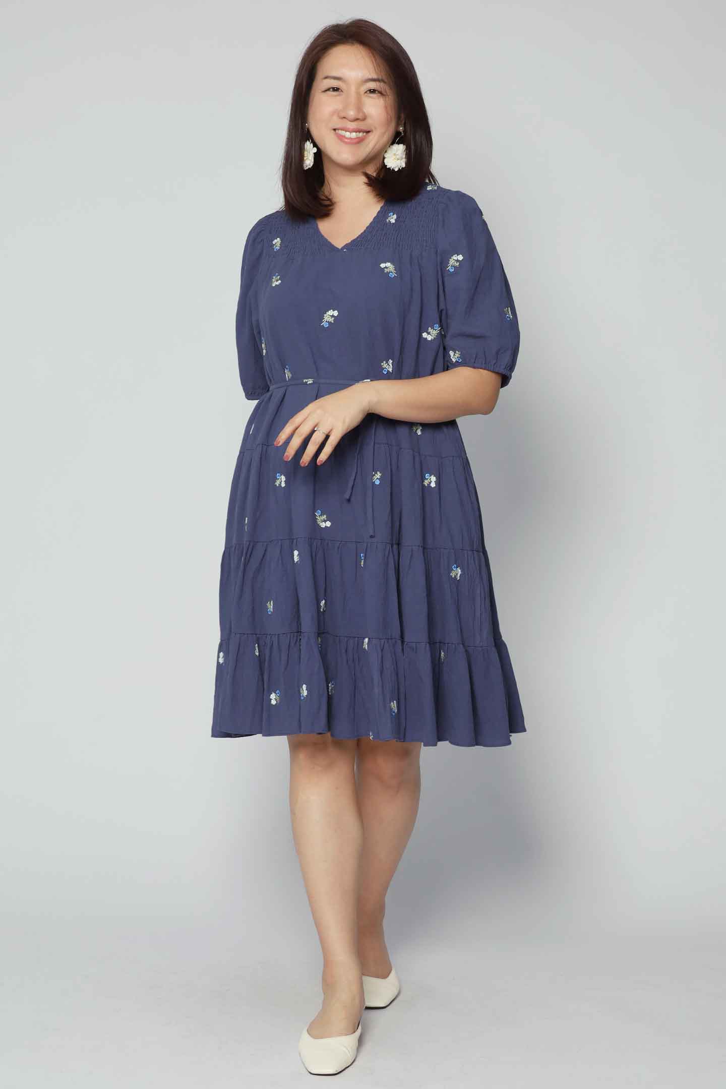 Melbourne Dress in Sapphire Buds
