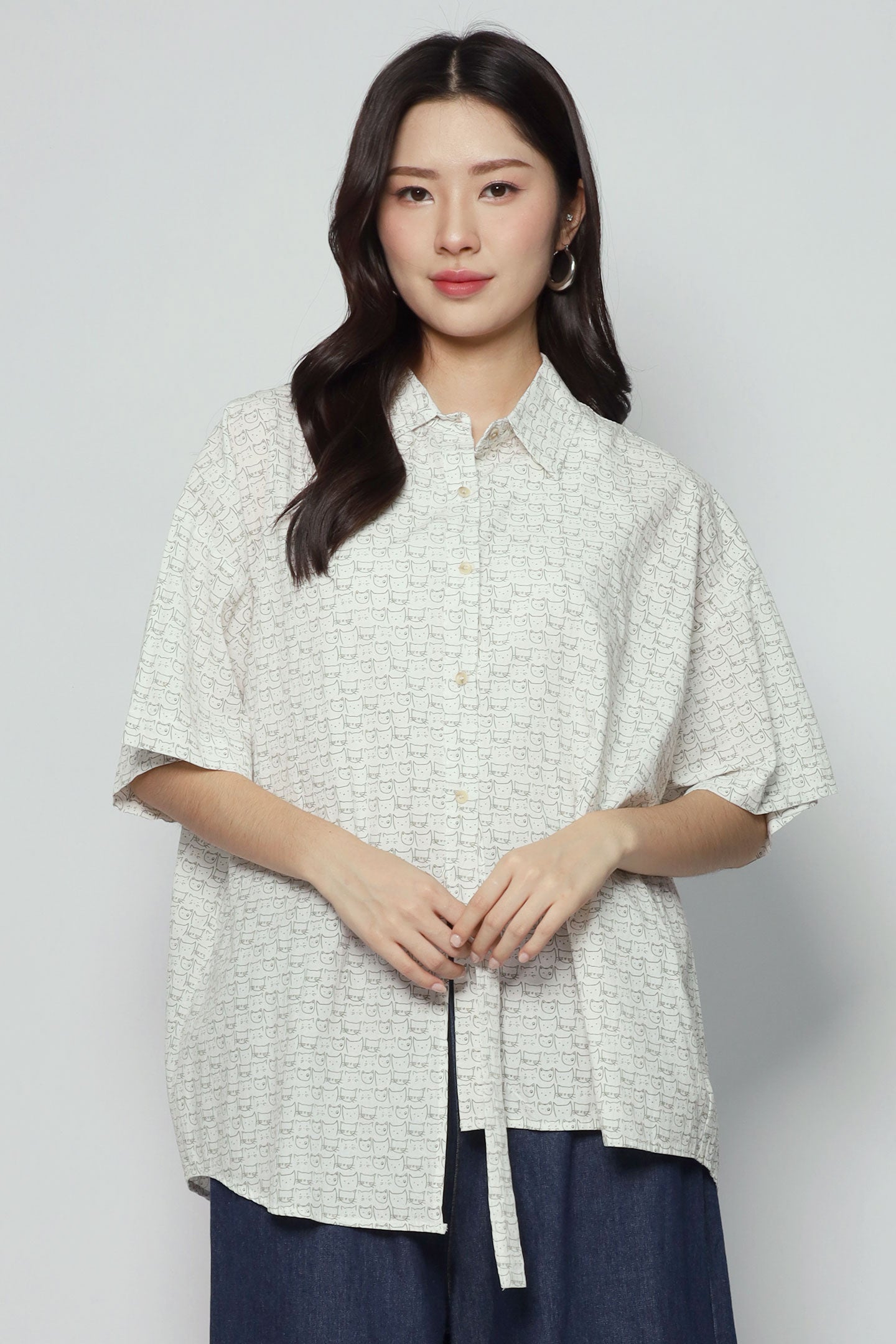 Meow Meow Mania Printed Shirt