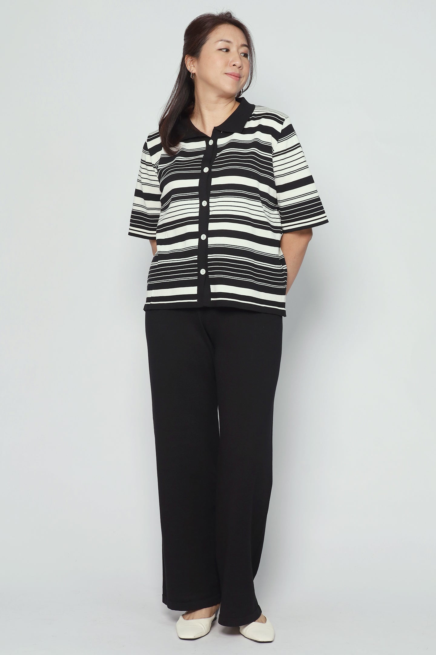 Mun Knit Stripes 2 in 1 Top and Pants Set